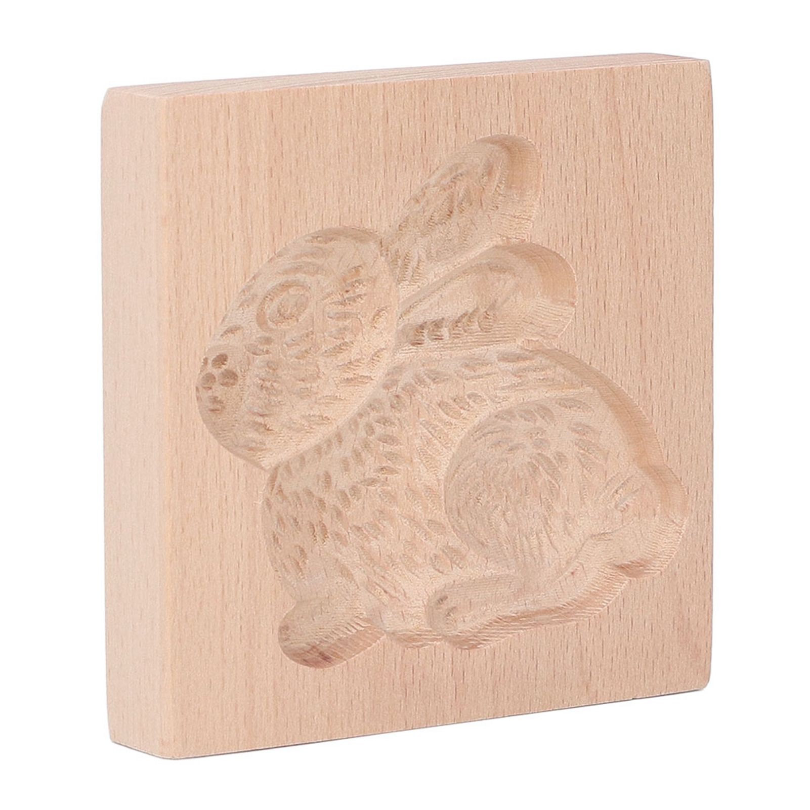Wooden Cookie Mould Beechwood Reusable Washable Biscuit Press Stamp Mold for Kitchen Baking Rabbit - Image 5