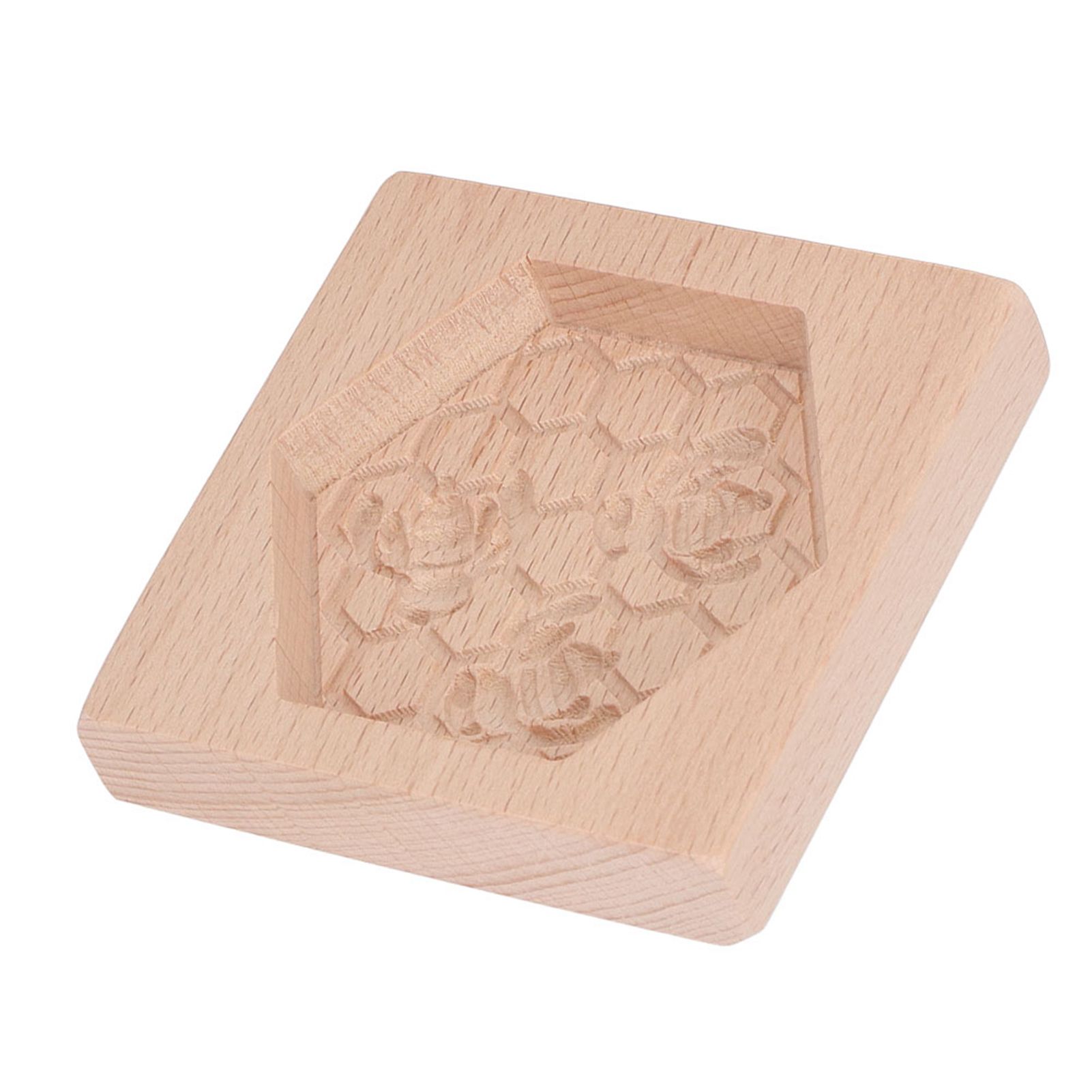 Wooden Cookie Mould Beechwood Reusable Washable Biscuit Press Stamp Mold for Kitchen Baking Bee - Image 2