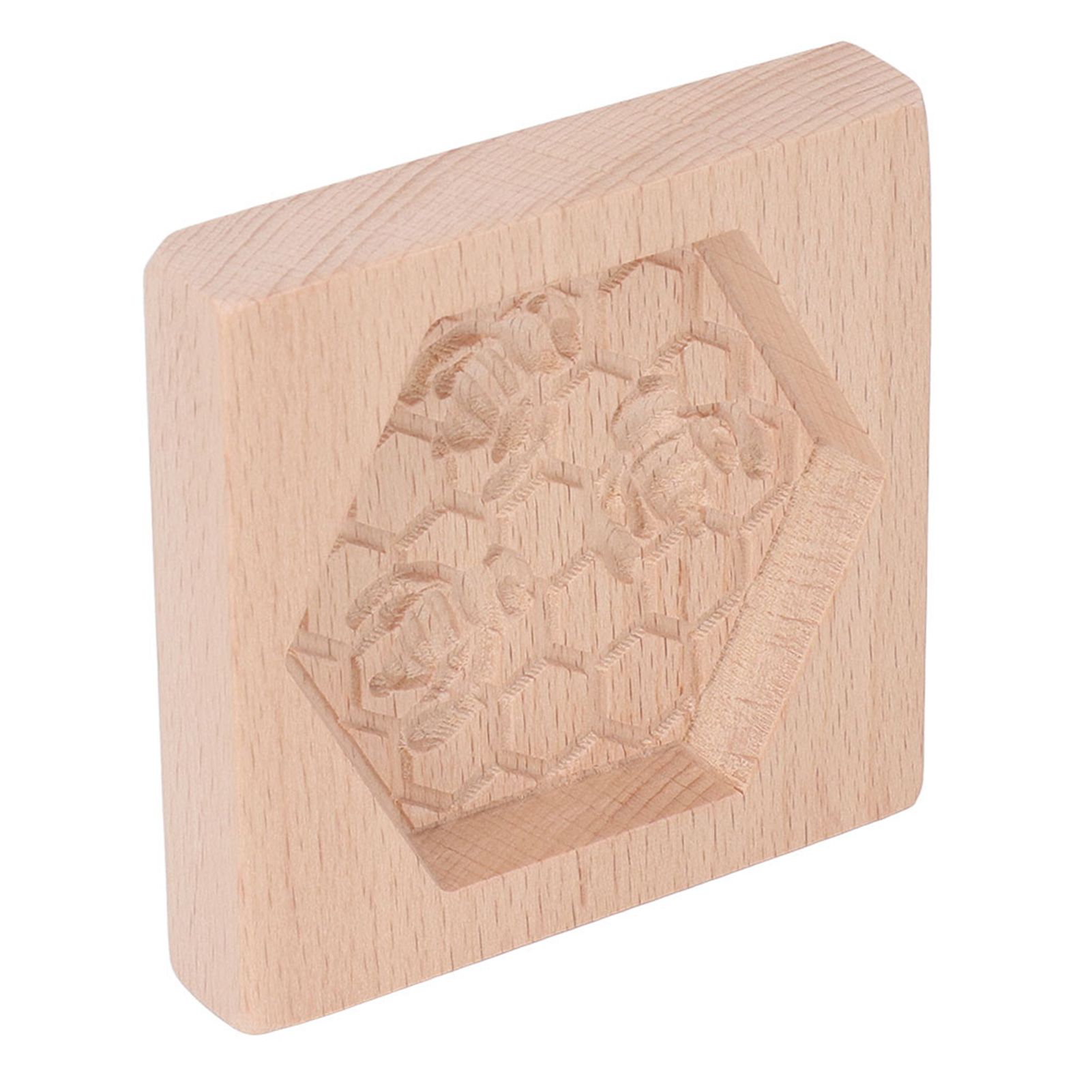 Wooden Cookie Mould Beechwood Reusable Washable Biscuit Press Stamp Mold for Kitchen Baking Bee - Image 3