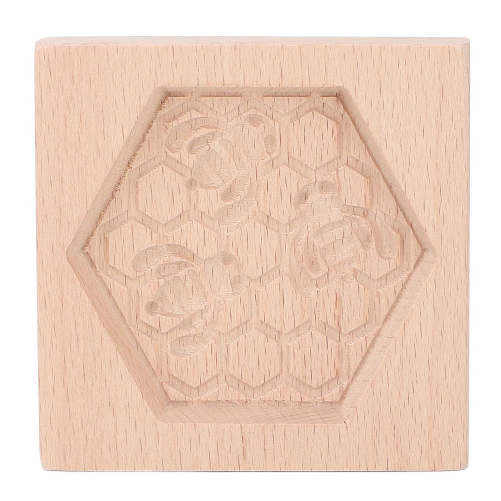 Wooden Cookie Mould Beechwood Reusable Washable Biscuit Press Stamp Mold for Kitchen Baking Bee - Image 4