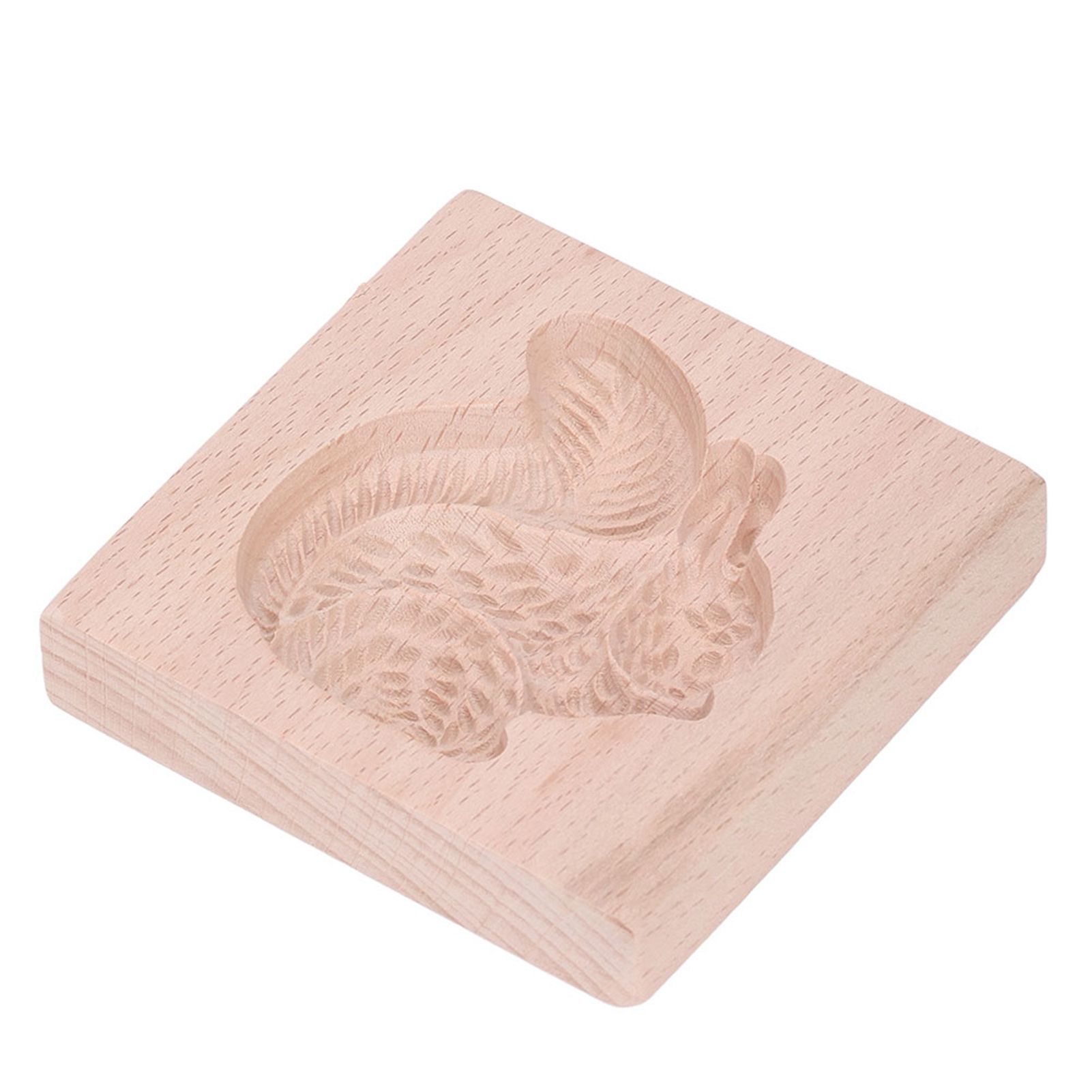 Wooden Cookie Mould Beechwood Reusable Washable Biscuit Press Stamp Mold for Kitchen Baking Squirrel - Image 2