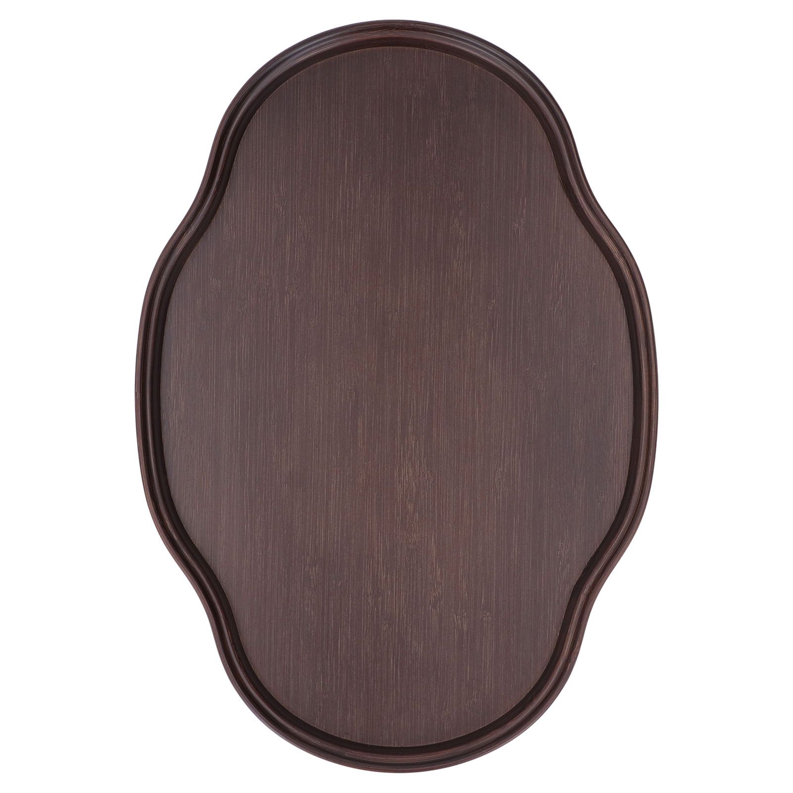 Tea Tray Walnut Color Multifunctional Textured Bamboo Coffee Table Tray for Guest Reception - Image 2