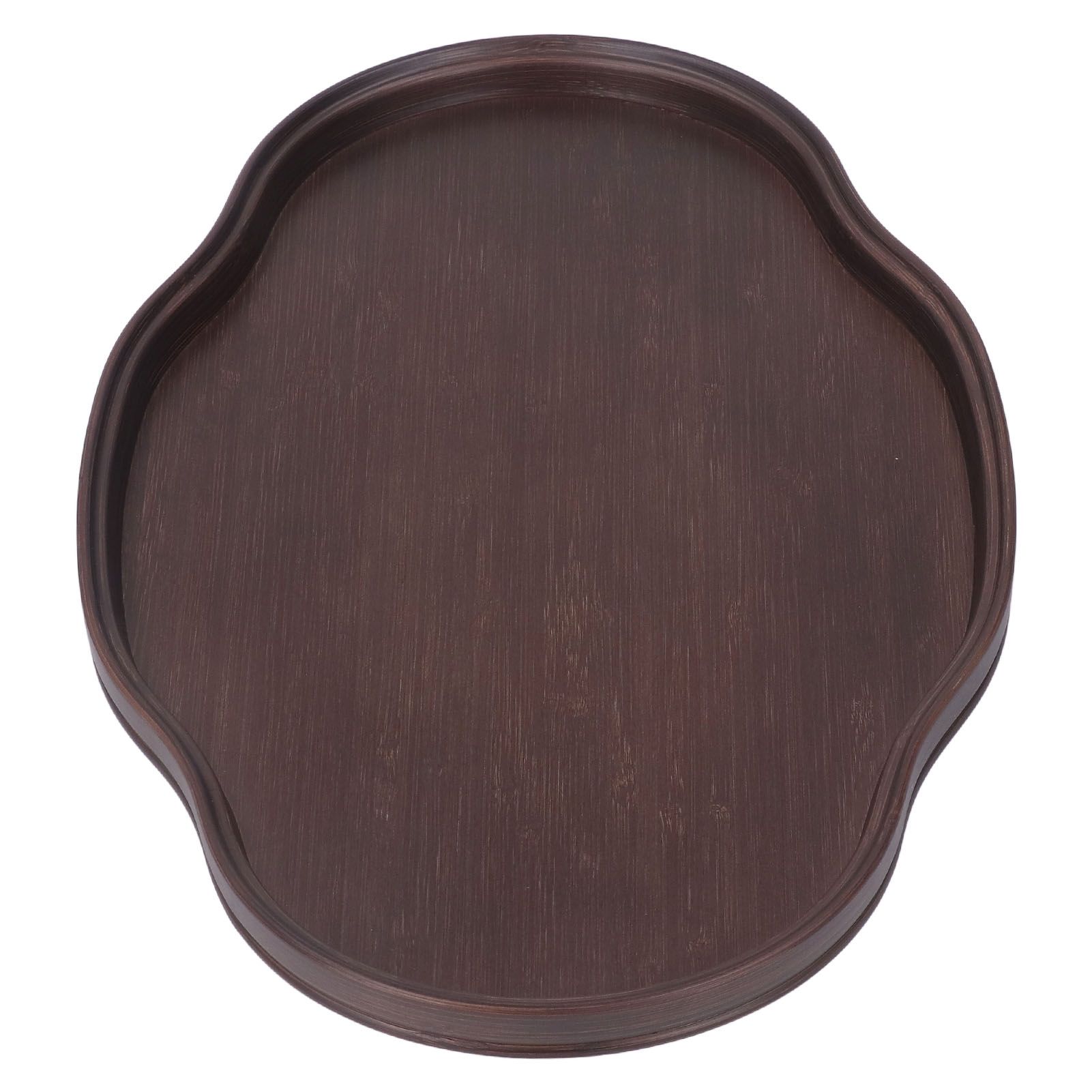 Tea Tray Walnut Color Multifunctional Textured Bamboo Coffee Table Tray for Guest Reception - Image 4