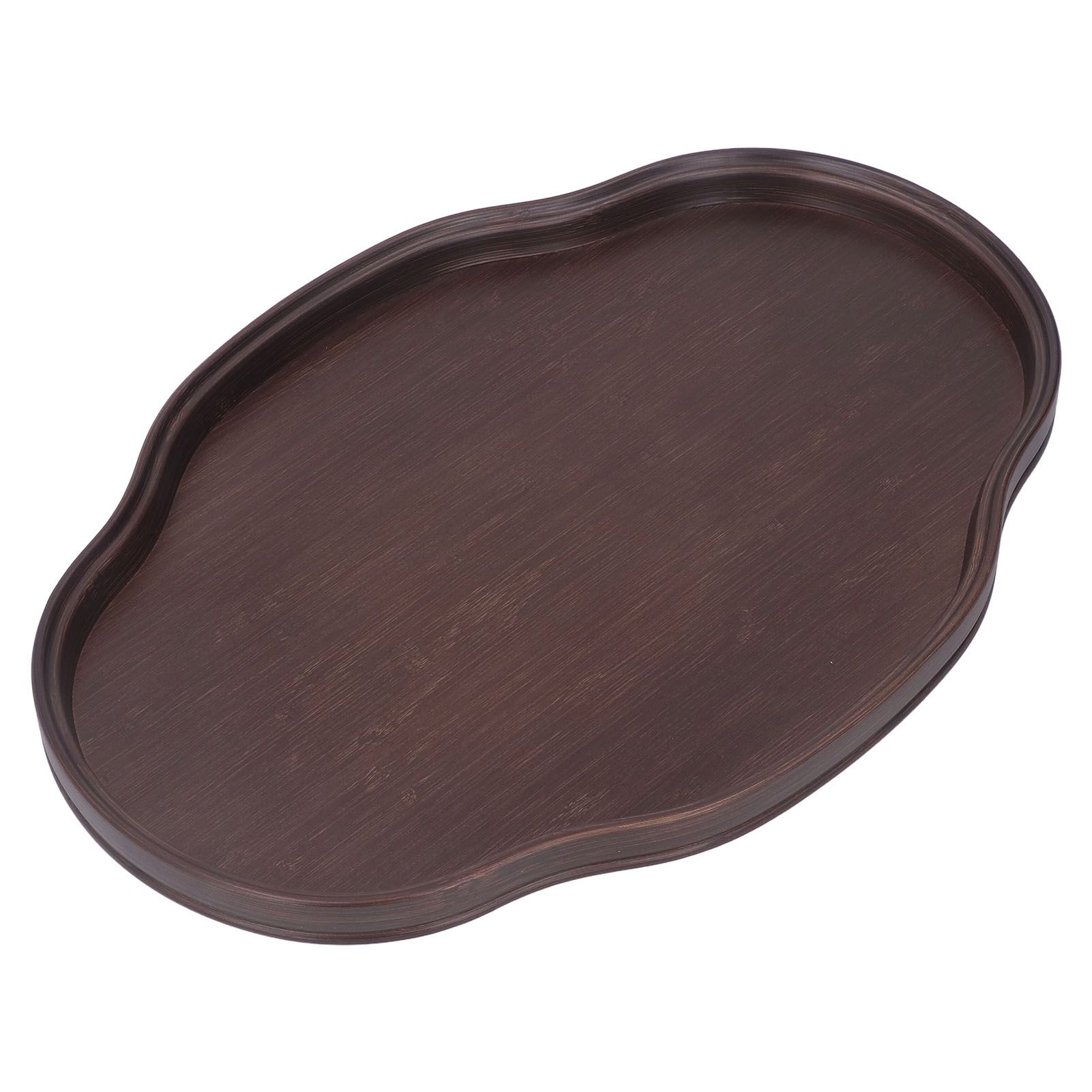 Tea Tray Walnut Color Multifunctional Textured Bamboo Coffee Table Tray for Guest Reception - Image 5