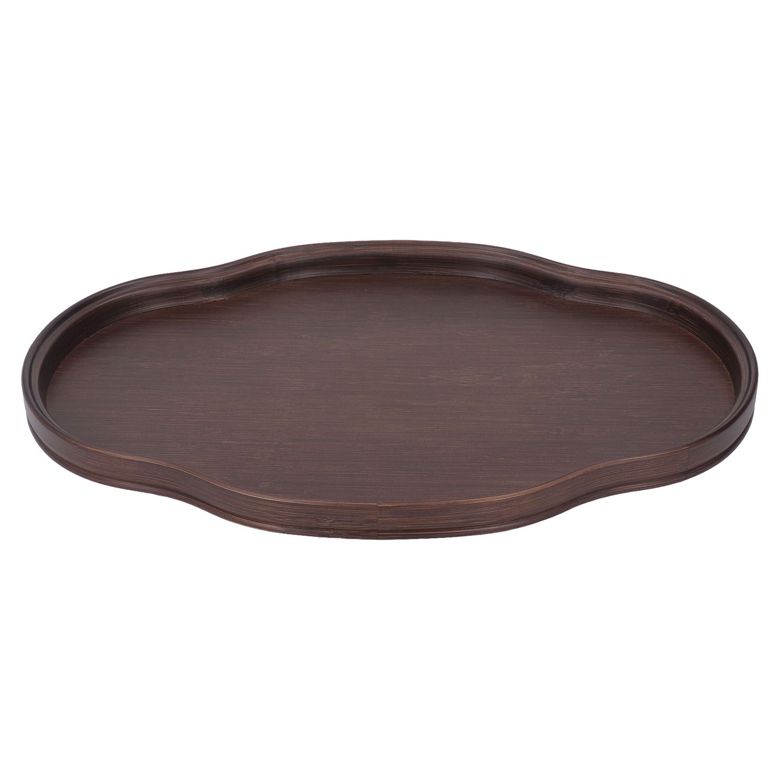 Tea Tray Walnut Color Multifunctional Textured Bamboo Coffee Table Tray for Guest Reception - Image 6
