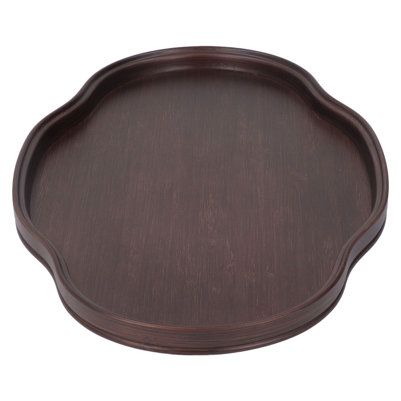 Tea Tray Walnut Color Multifunctional Textured Bamboo Coffee Table Tray for Guest Reception - Image 8