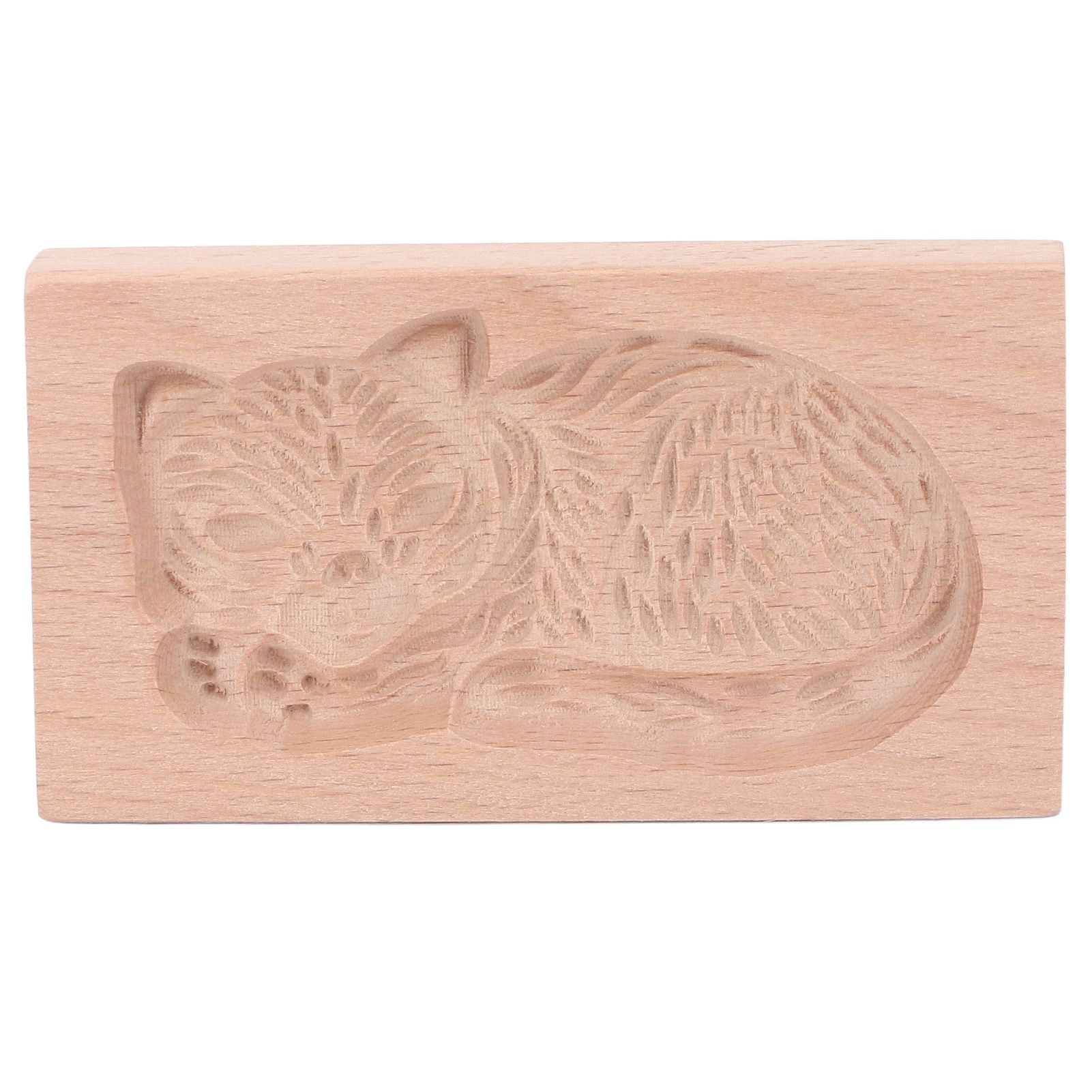 Animal Cookie Mold Lovely Vivid Wooden Biscuit Press Stamp Easy Demoulding Smoothly Cookie Mold Cat - Image 1