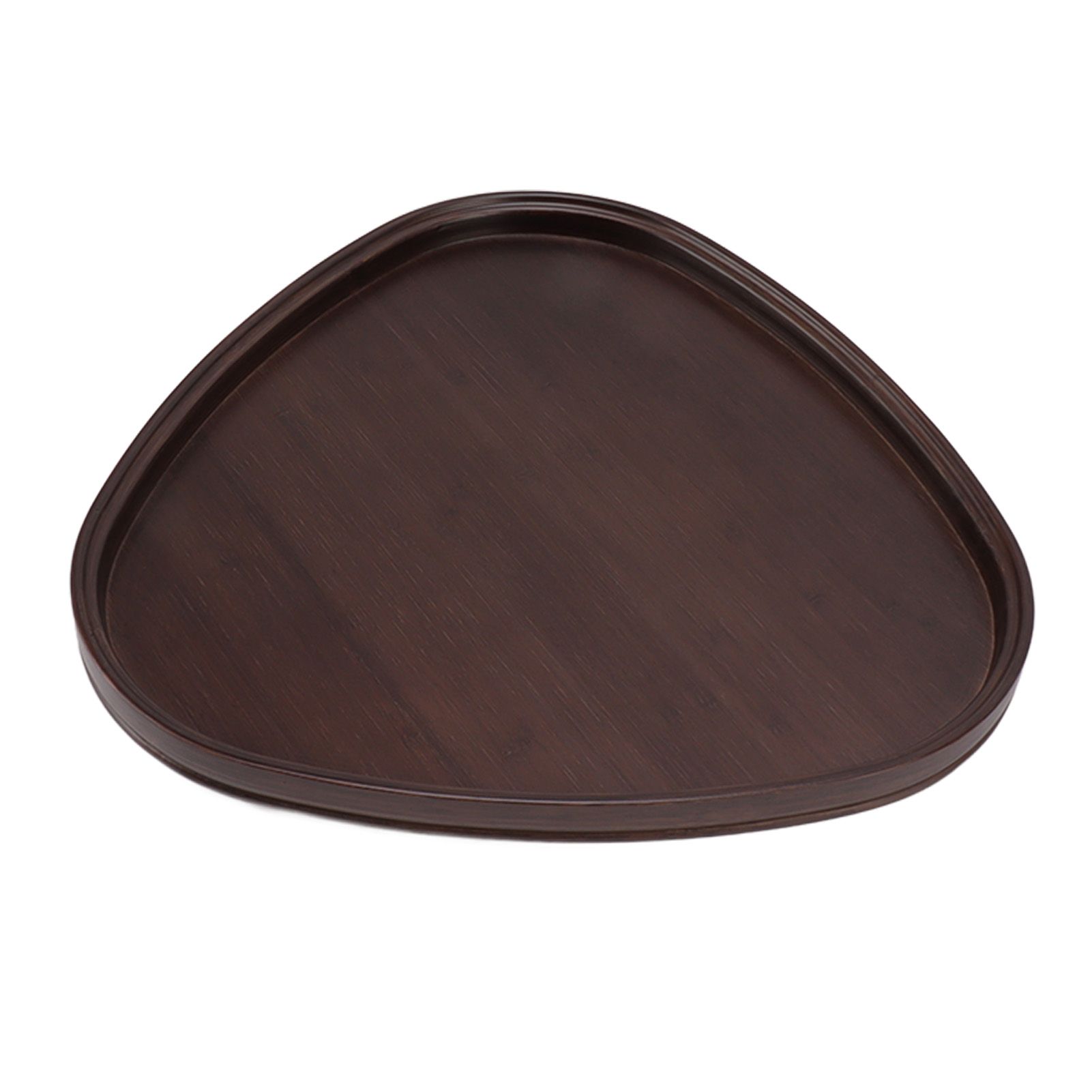 Wood Serving Tray Sturdy Bamboo Simple Elegant Triangular Multifunction Wooden Tea Tray for Cafe Office Dining Table Large - Image 1