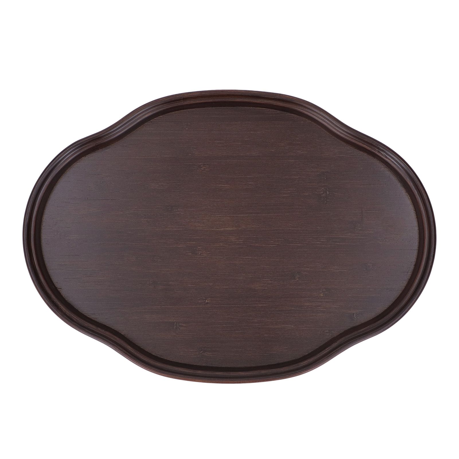 Tea Tray Walnut Color Bamboo Serving Tray Refreshments Plate for Coffee Table Kitchen Living Room - Image 1