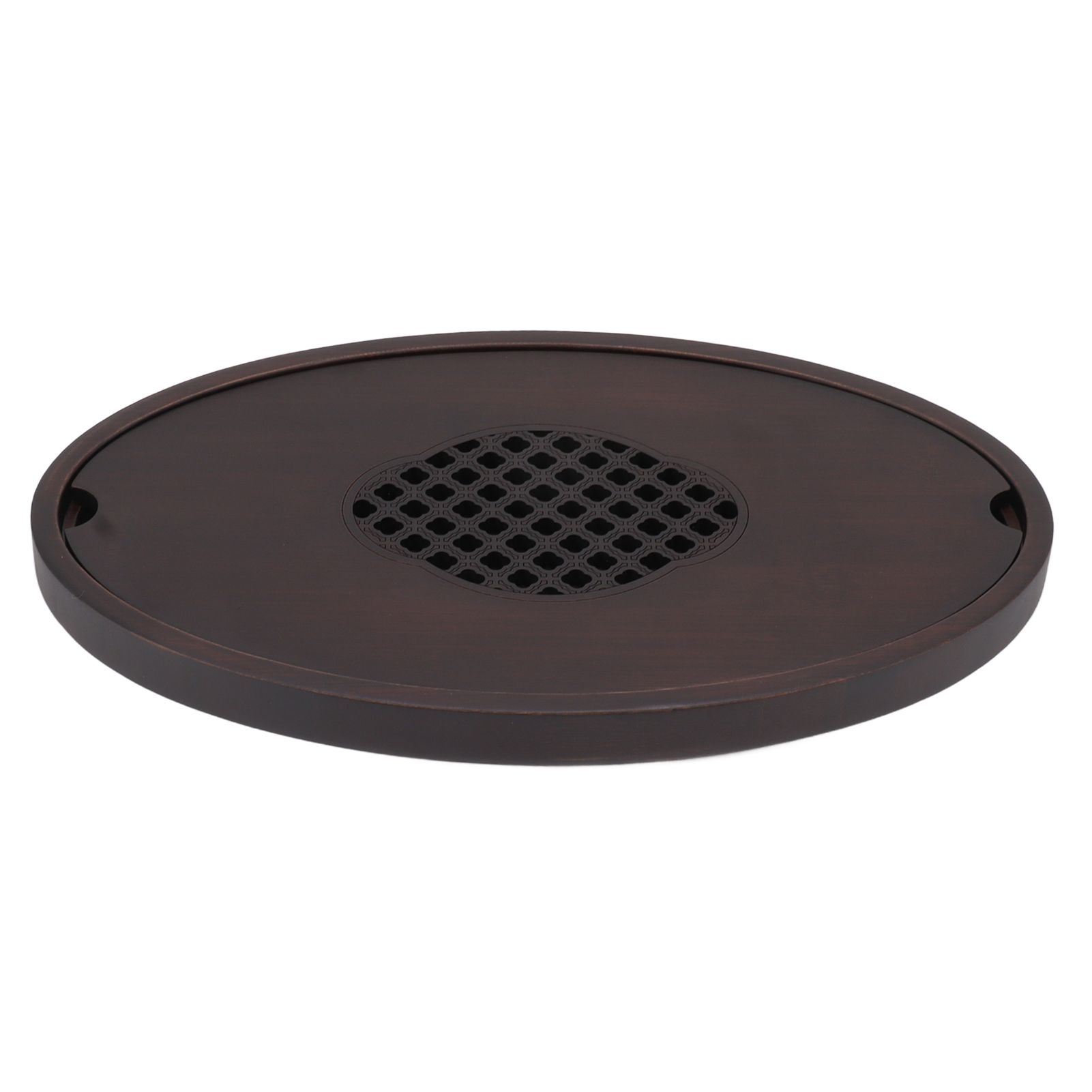 Bamboo Tea Table Tray Walnut Color Simple Elegant Chinese Style Water Storage Tea Tray with Handle S - Image 1