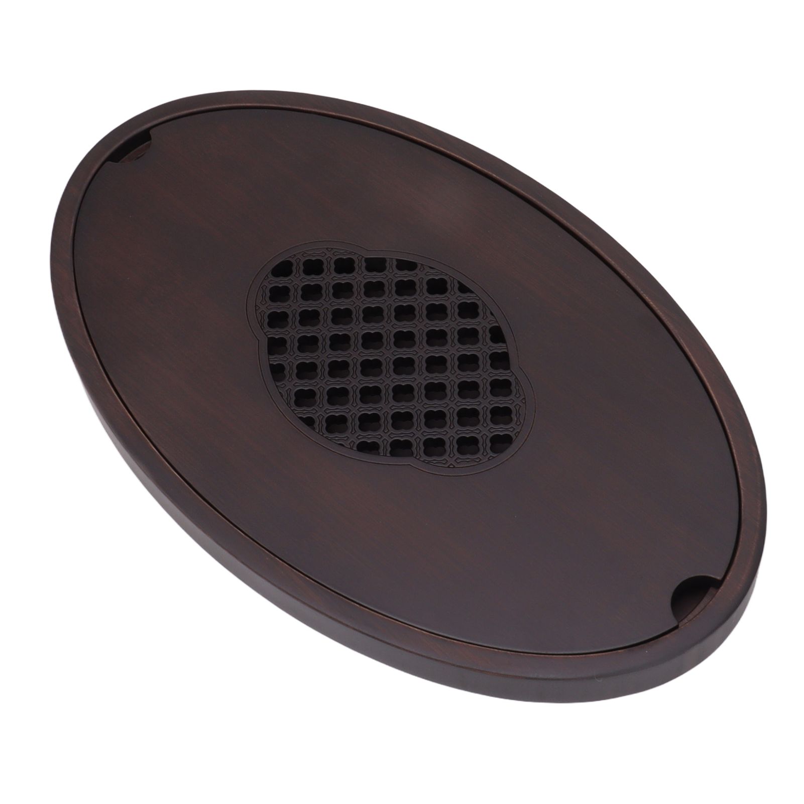 Bamboo Tea Table Tray Walnut Color Simple Elegant Chinese Style Water Storage Tea Tray with Handle S - Image 3