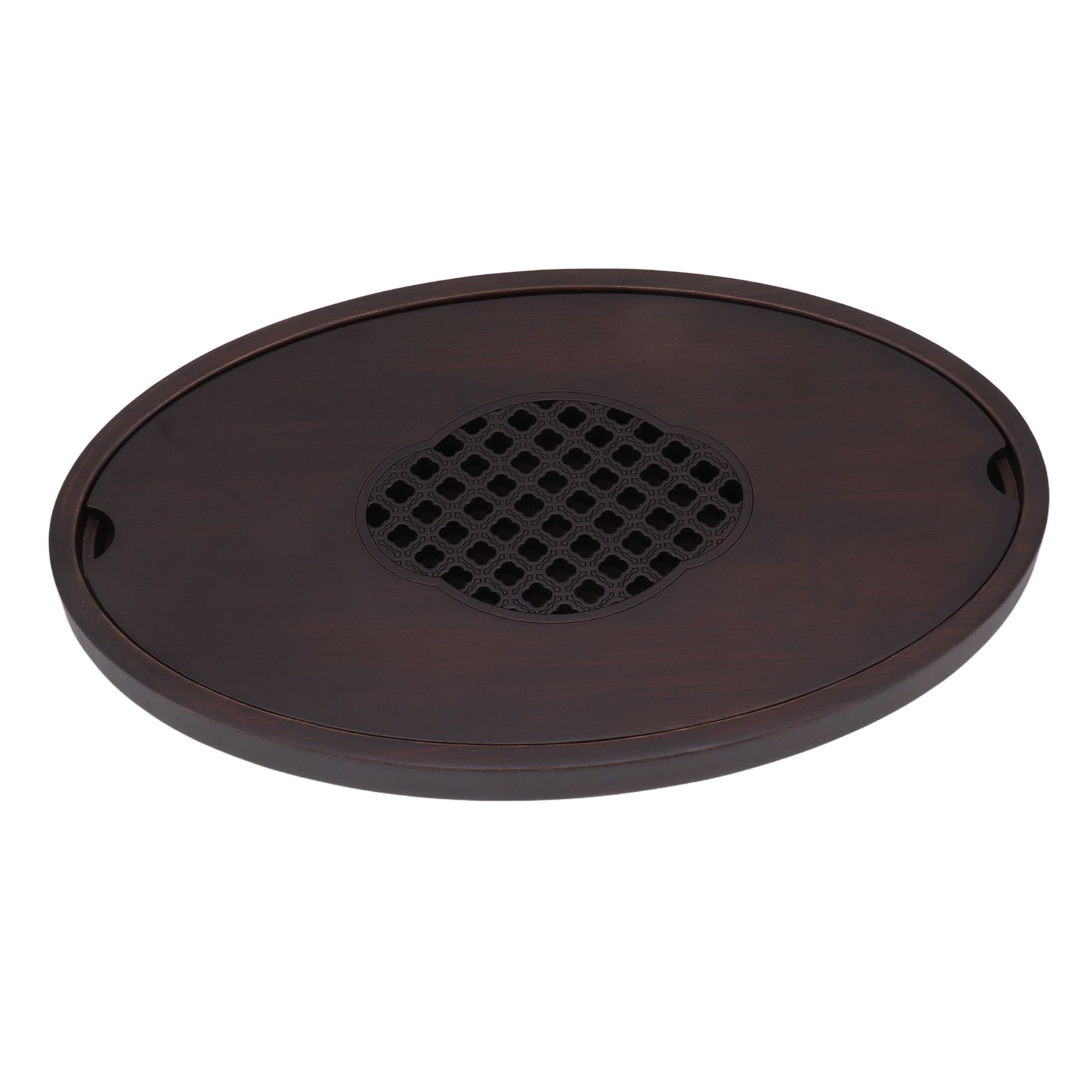 Bamboo Tea Table Tray Walnut Color Simple Elegant Chinese Style Water Storage Tea Tray with Handle S - Image 6