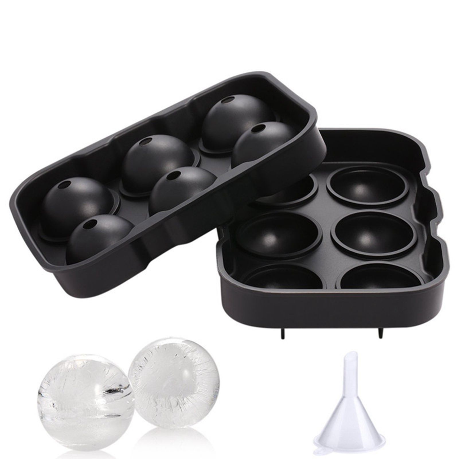 Ice Cube Tray 6 Grids Easy Release Silicone Square and Round with Lid Ice Cube Maker Mold for Freezer - Image 5