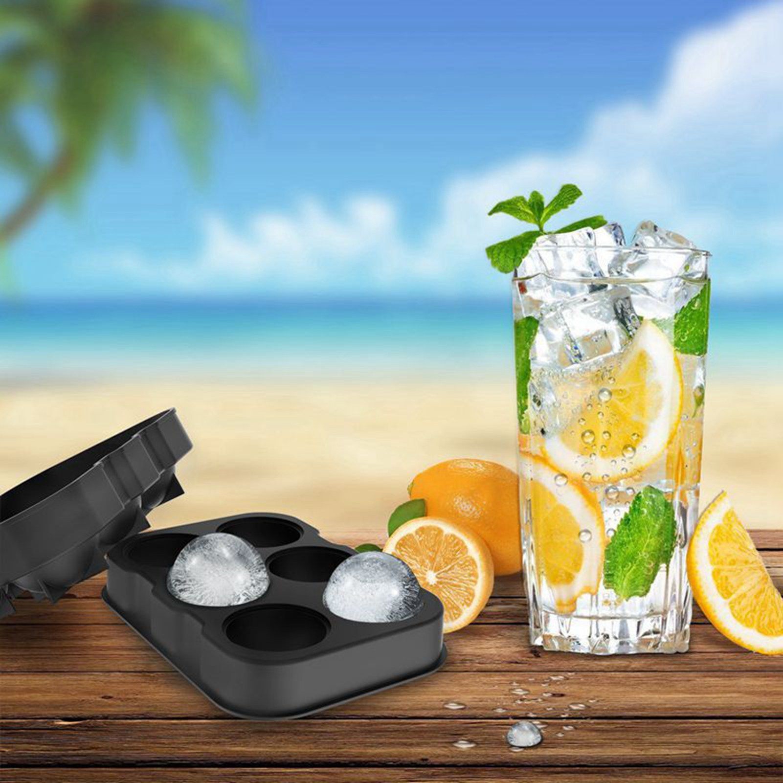 Ice Cube Tray 6 Grids Easy Release Silicone Square and Round with Lid Ice Cube Maker Mold for Freezer - Image 7