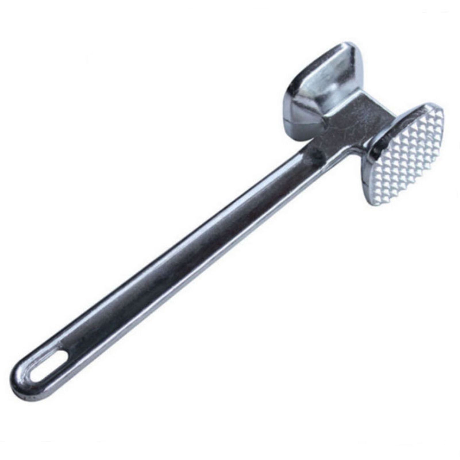 Meat Tenderizer Aluminium Alloy Round Silver Ergonomic Meat Mallet for Kitchen Steak - Image 1