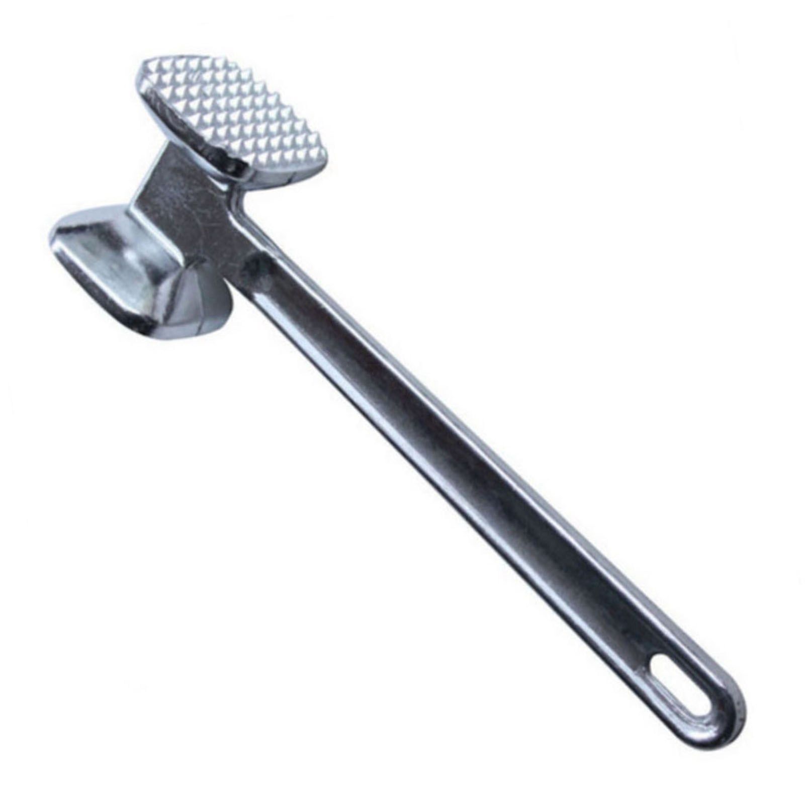 Meat Tenderizer Aluminium Alloy Round Silver Ergonomic Meat Mallet for Kitchen Steak - Image 2