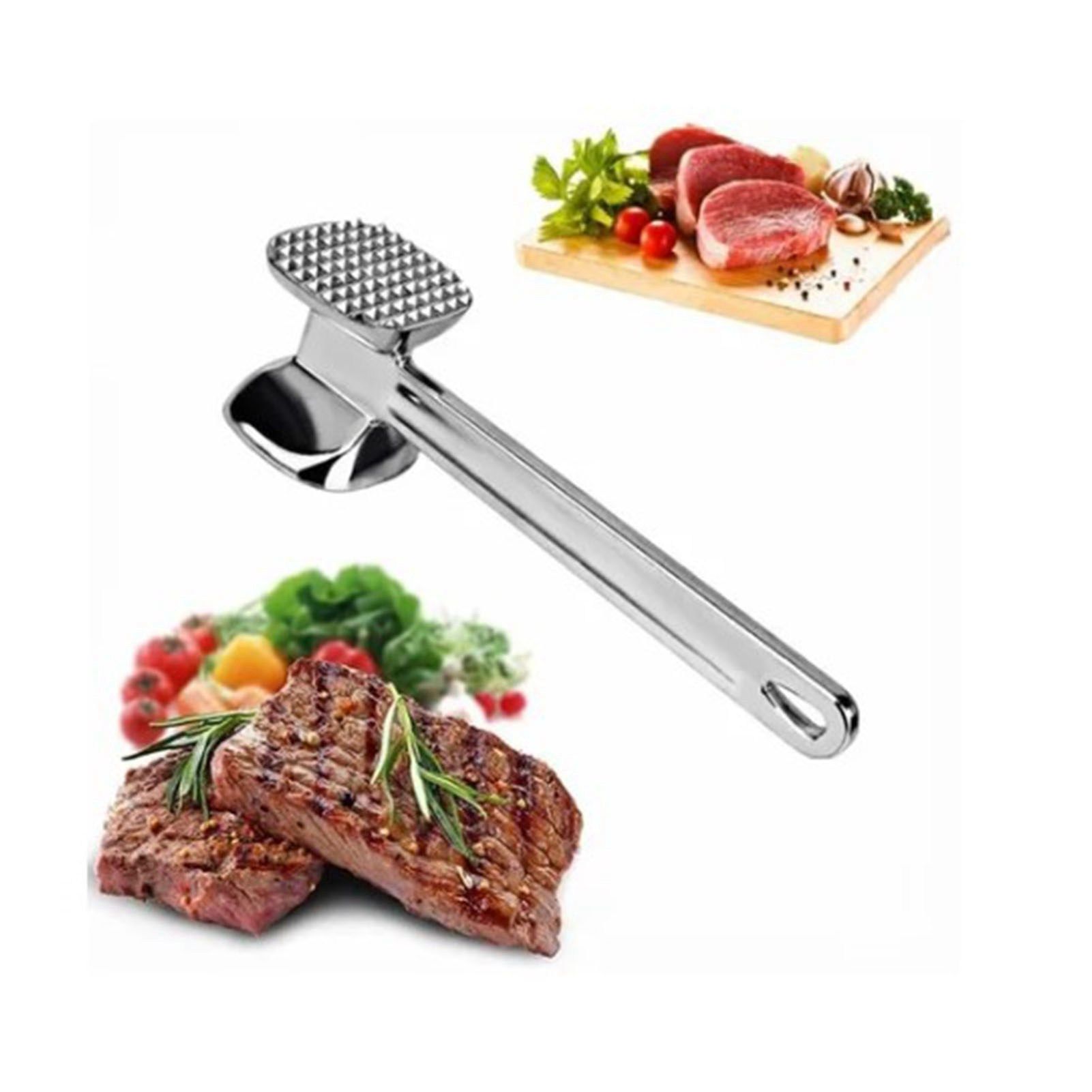Meat Tenderizer Aluminium Alloy Round Silver Ergonomic Meat Mallet for Kitchen Steak - Image 5