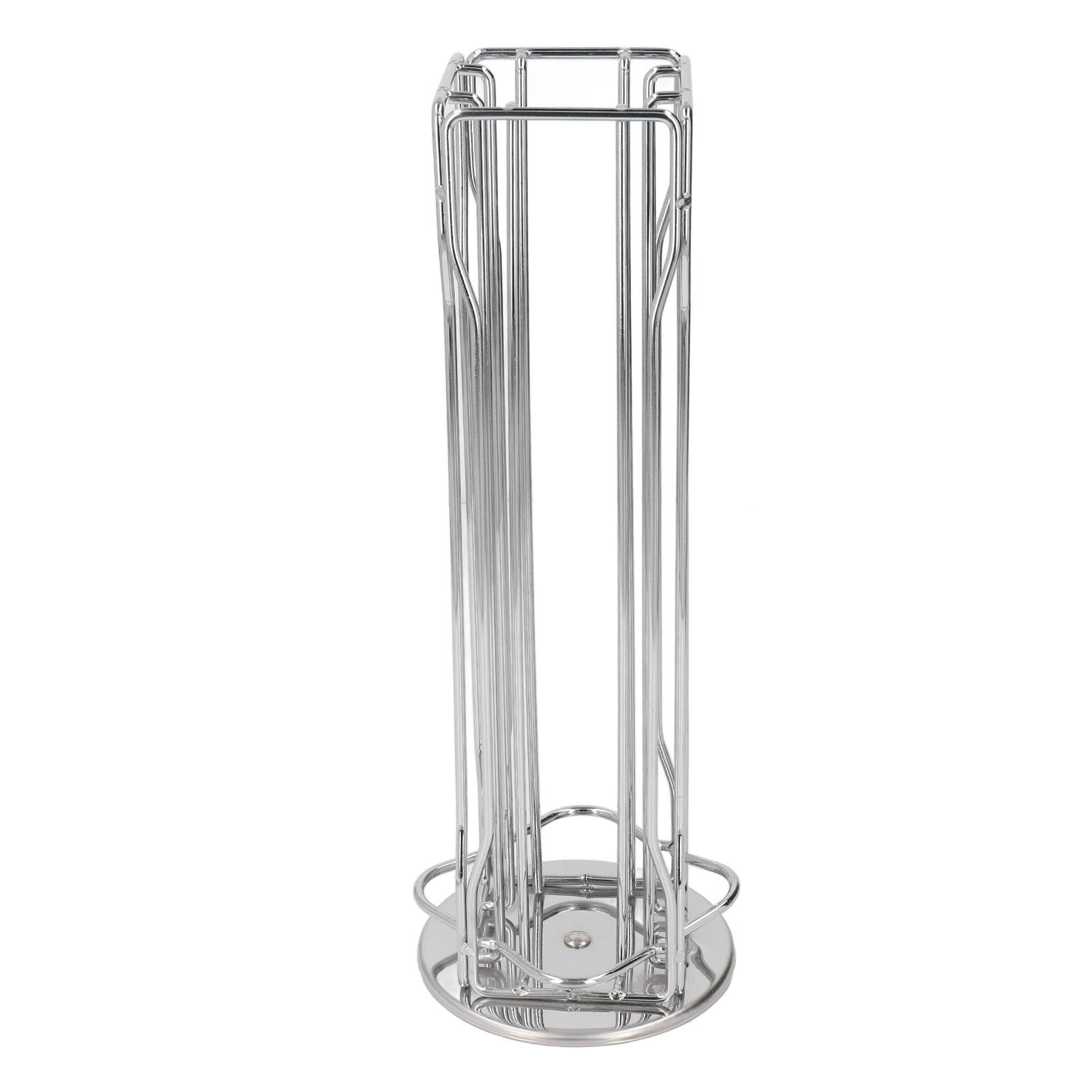 Coffee Capsule Stand 360° Rotation Anti Slip Thick Base Wrought Iron Capsule Pod Holder for Vertuoline 20pods Silver - Image 3