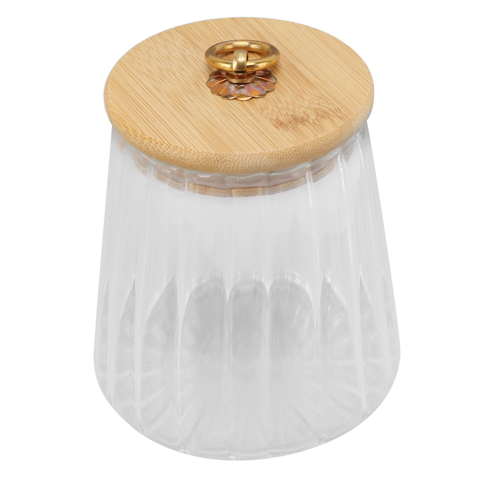 580ml Glass Tea Canister Transparent Food Storage Containers Jars with Airtight Bamboo Lid for Kitchen Counter - Image 2