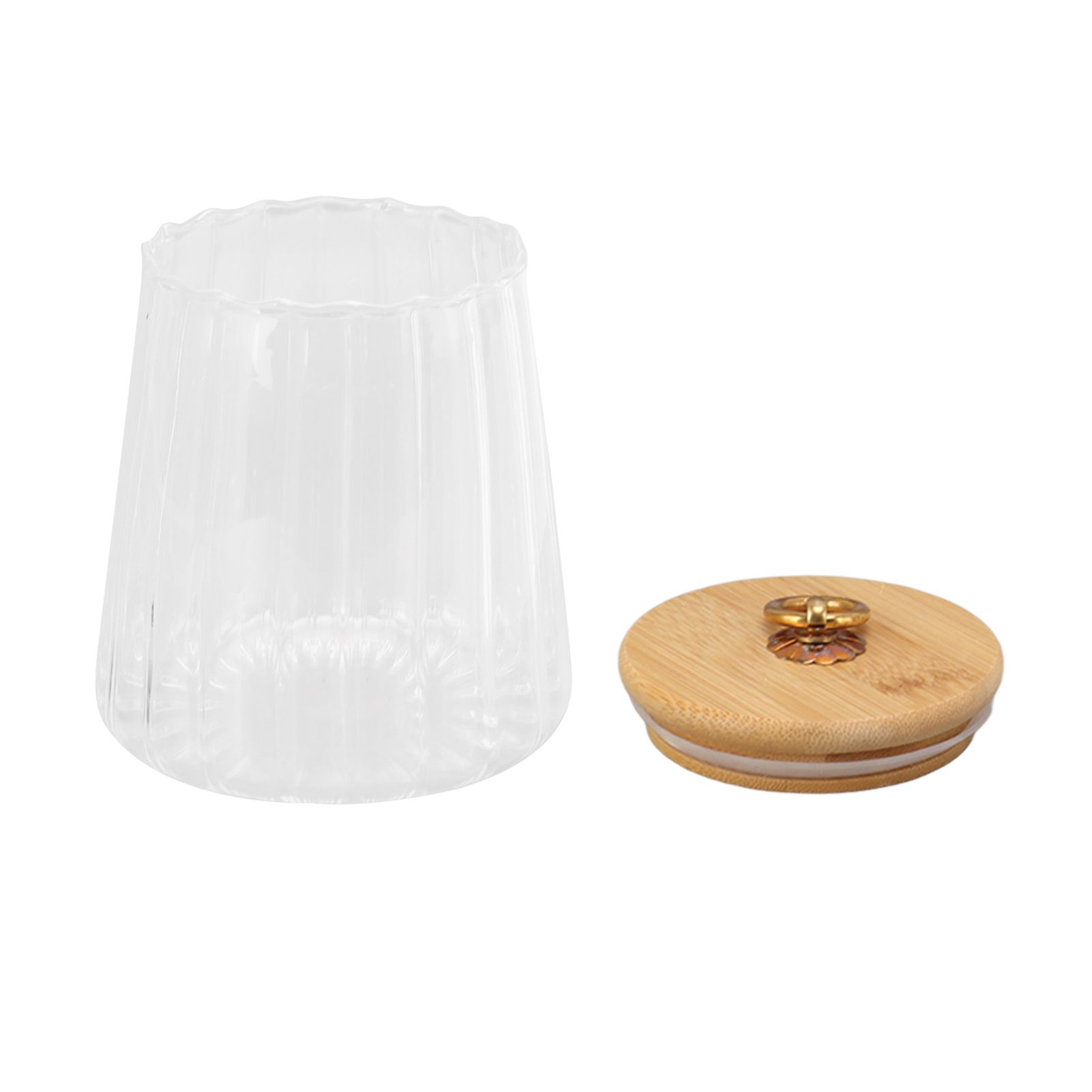 580ml Glass Tea Canister Transparent Food Storage Containers Jars with Airtight Bamboo Lid for Kitchen Counter - Image 6