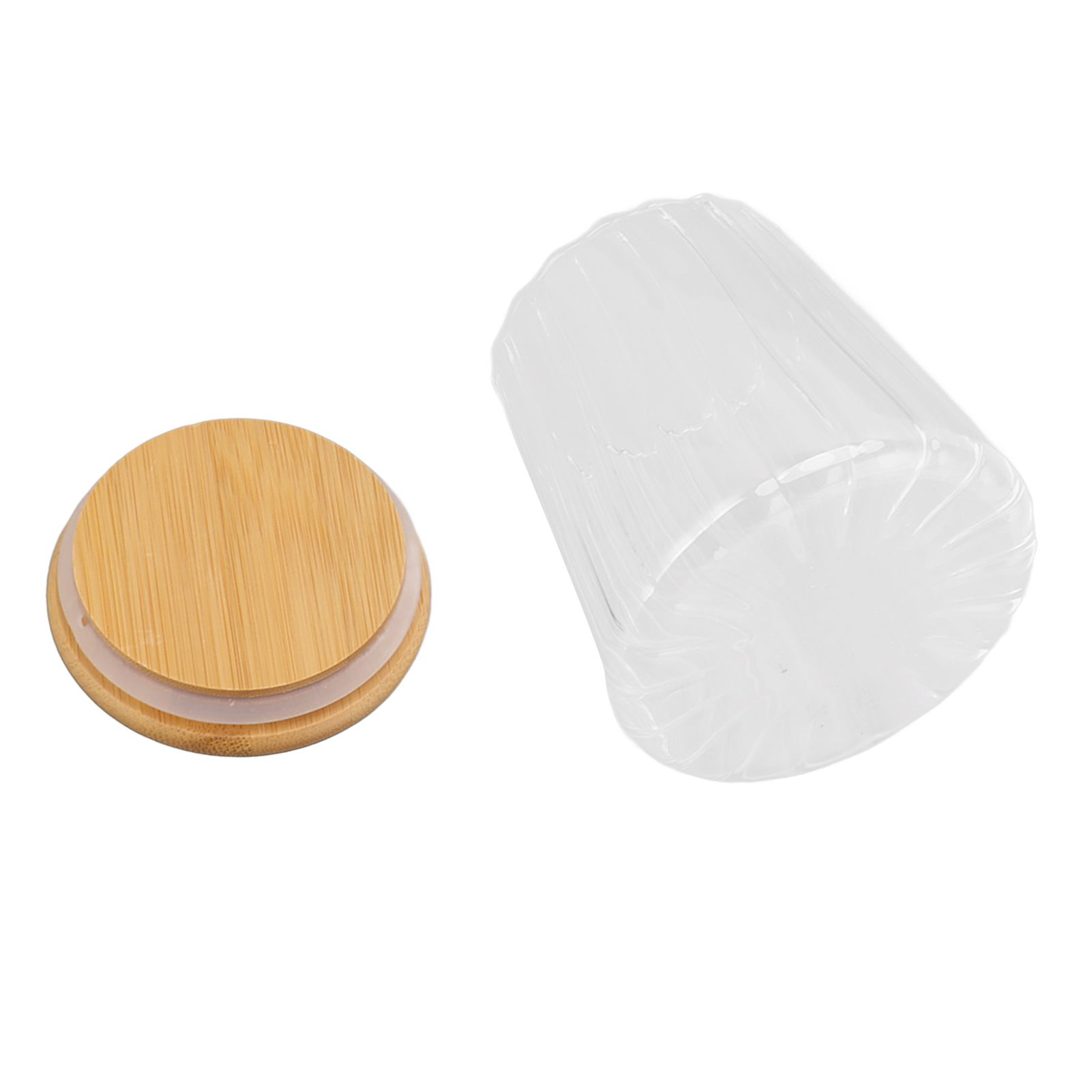 580ml Glass Tea Canister Transparent Food Storage Containers Jars with Airtight Bamboo Lid for Kitchen Counter - Image 7
