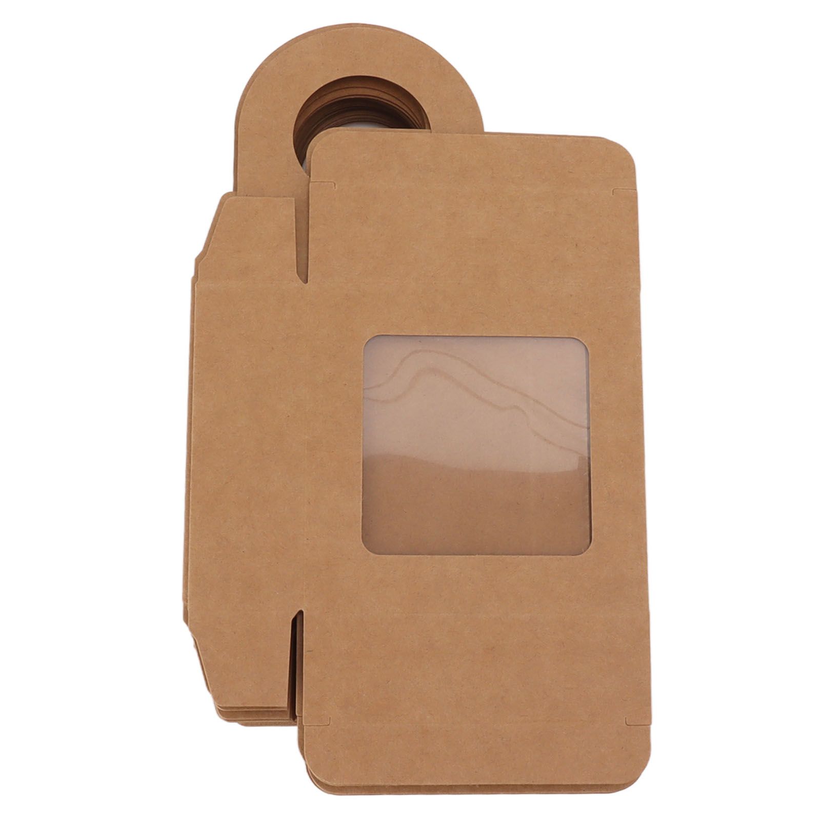 25 Count Kraft Paper Wine Bottle Box with Hanging Hook Window Foldable Kraft Gift Boxes - Image 3