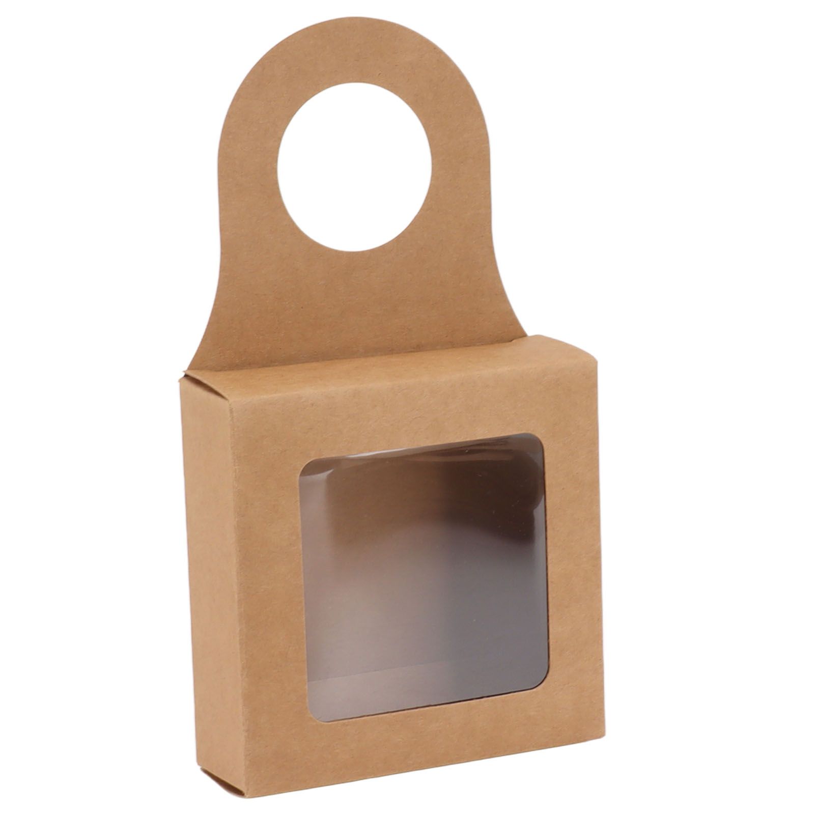 25 Count Kraft Paper Wine Bottle Box with Hanging Hook Window Foldable Kraft Gift Boxes - Image 5