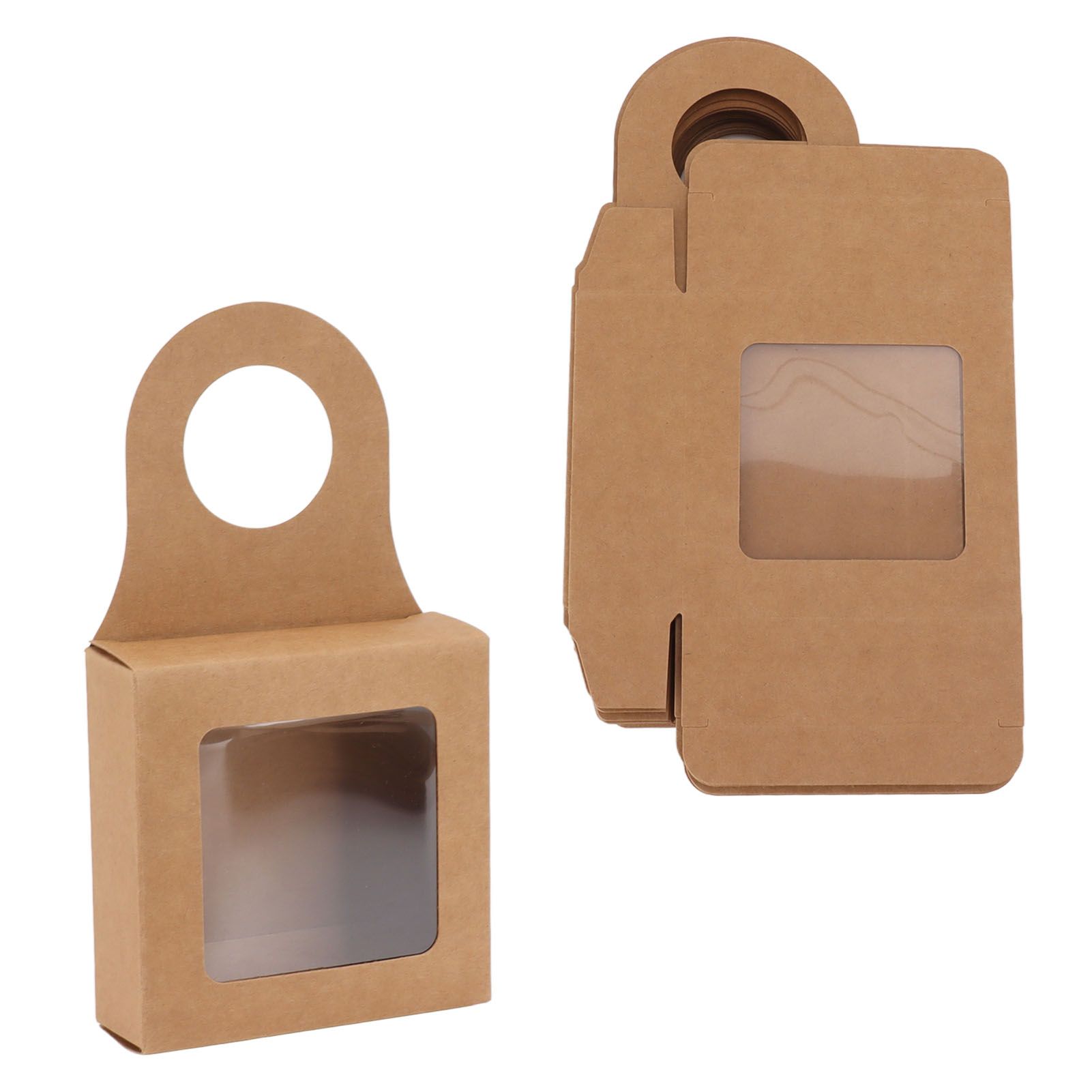 25 Count Kraft Paper Wine Bottle Box with Hanging Hook Window Foldable Kraft Gift Boxes - Image 8