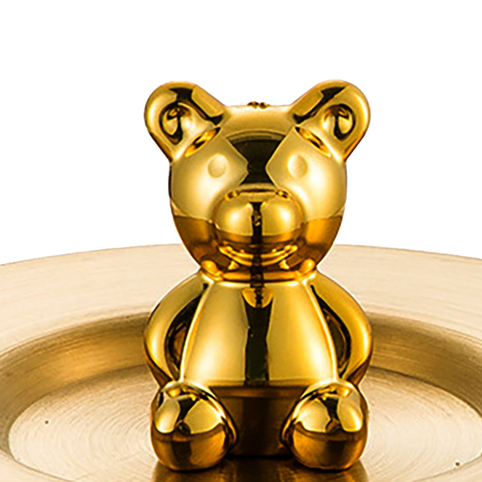 Cute Bear Cup Cover Stainless Steel Dustproof Rounded Edges Glossy Surface Artistic Cup Lid for Mug Glass Cup Gold - Image 8