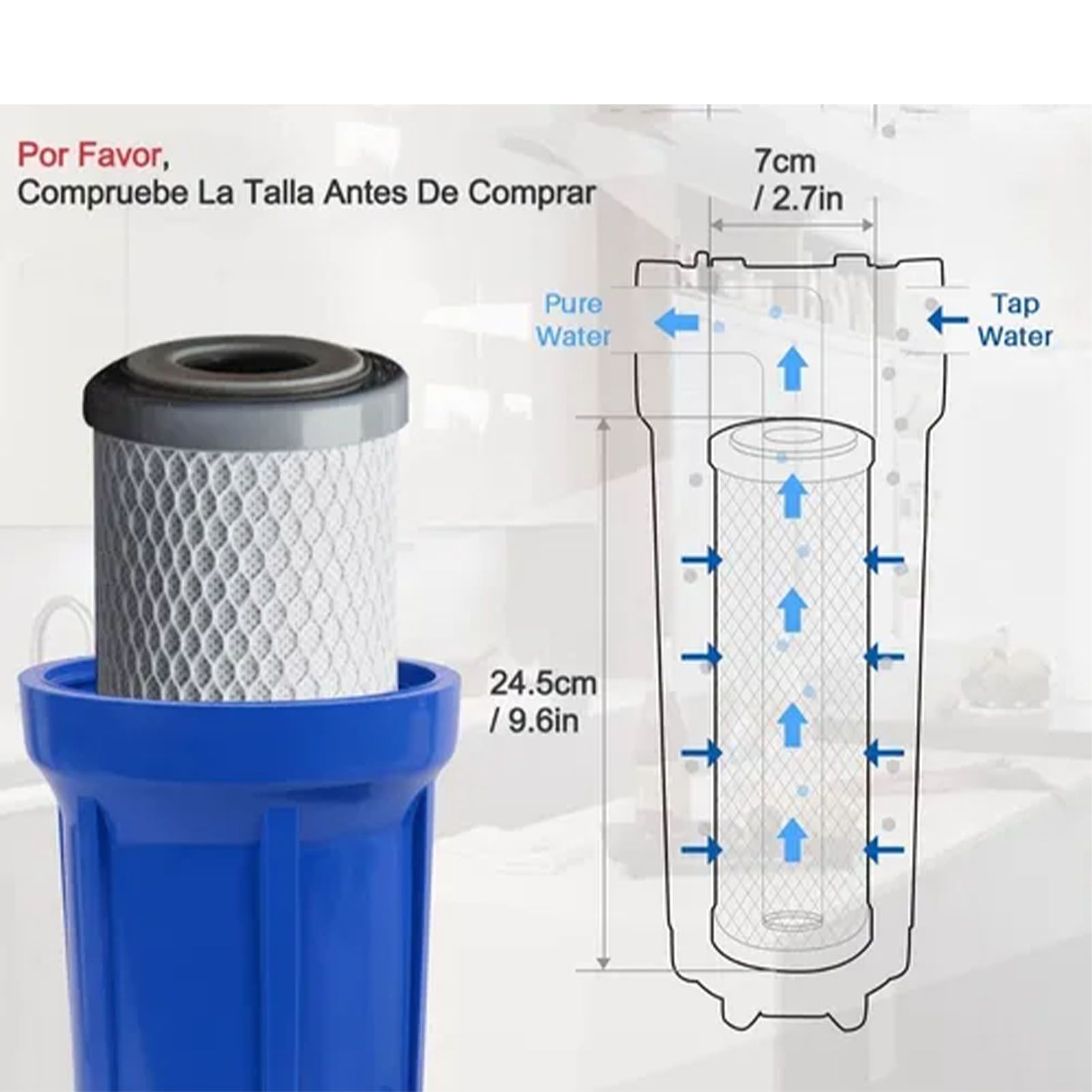 Water Filter Cartridge CTO Coconut Shell Activated Carbon Purifier Cartridge for 10in Filter - Image 3