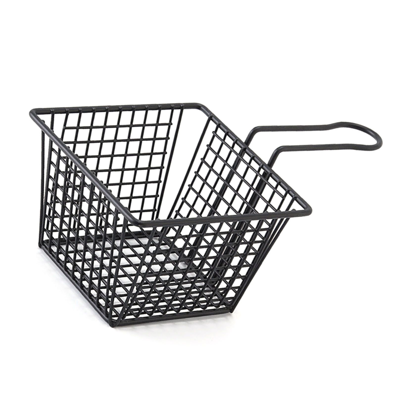 Fryer Basket Iron French Fry Holder Frying Strainer with Handle for Restaurant Home Black - Image 3