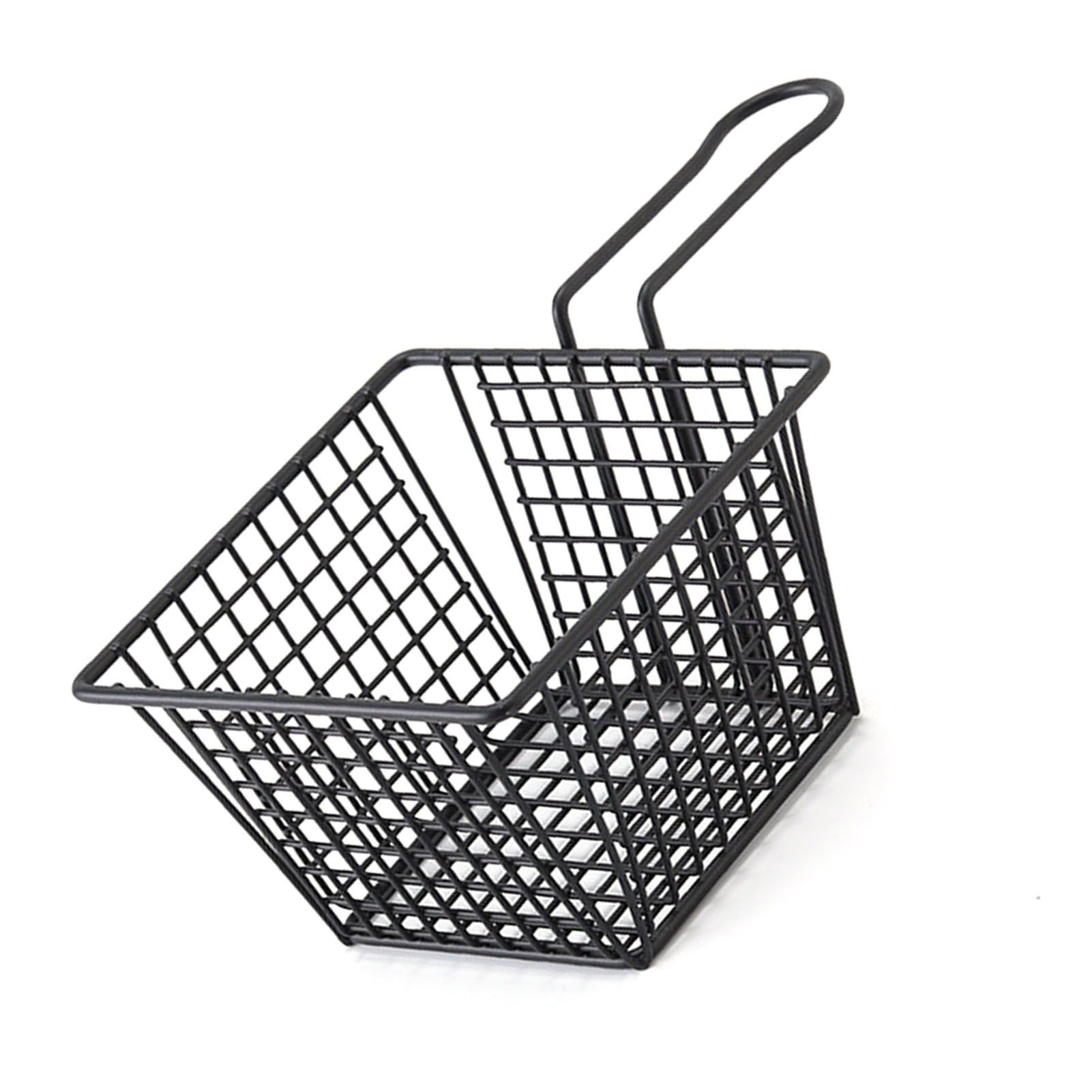 Fryer Basket Iron French Fry Holder Frying Strainer with Handle for Restaurant Home Black - Image 4