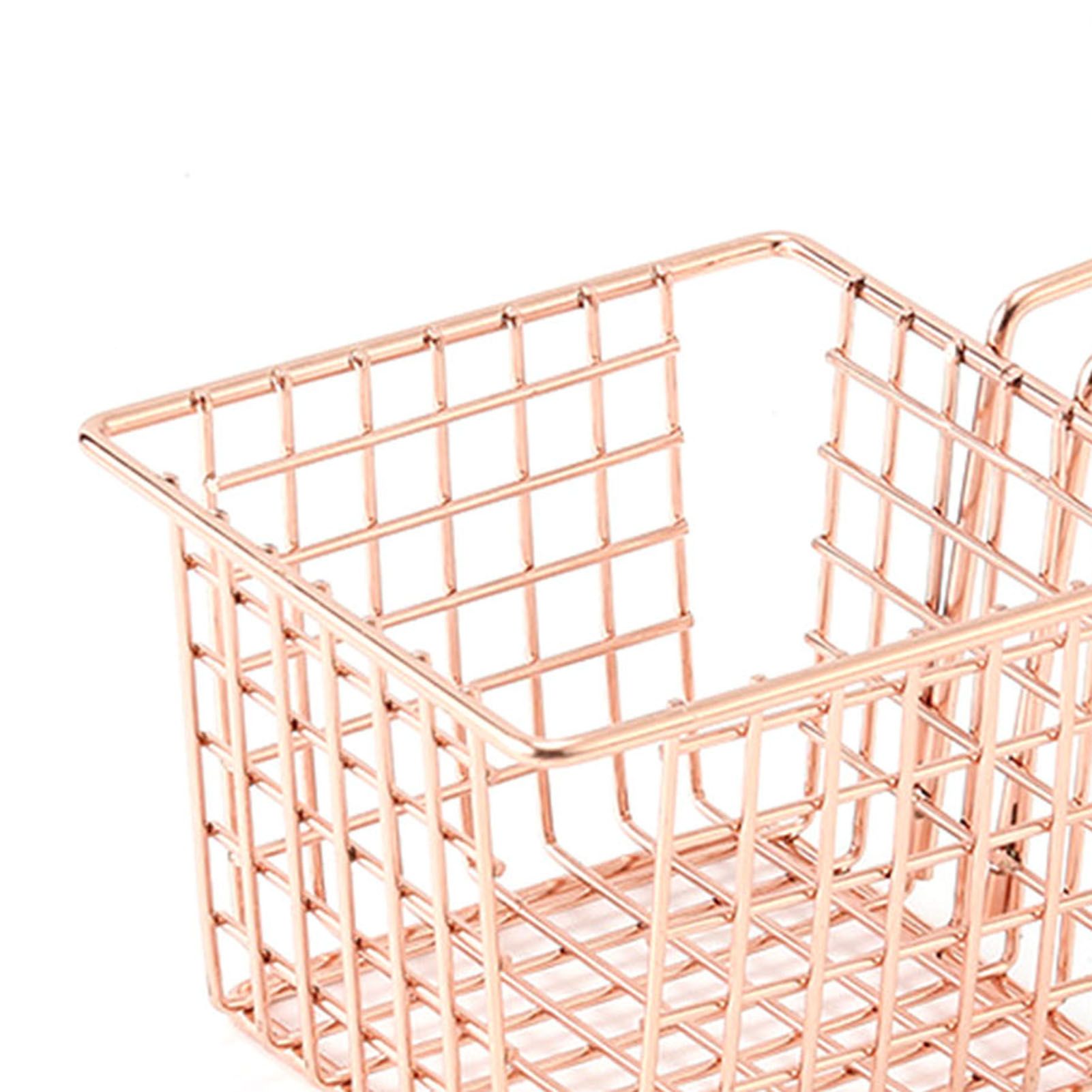 Fryer Basket Iron French Fry Holder Frying Strainer with Handle for Restaurant Home Rose Gold - Image 7