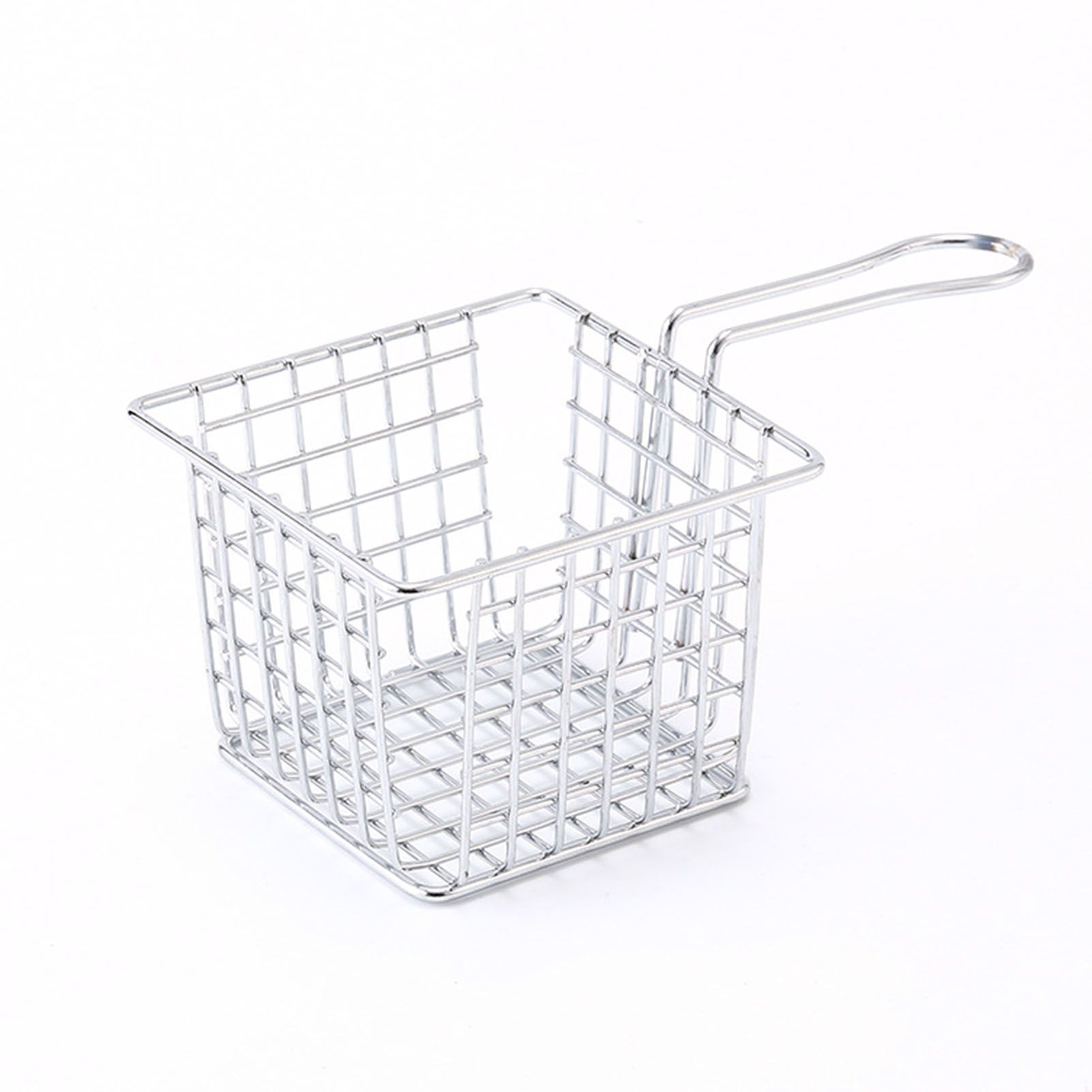 Fryer Basket Iron French Fry Holder Frying Strainer with Handle for Restaurant Home Electroplating Color - Image 1