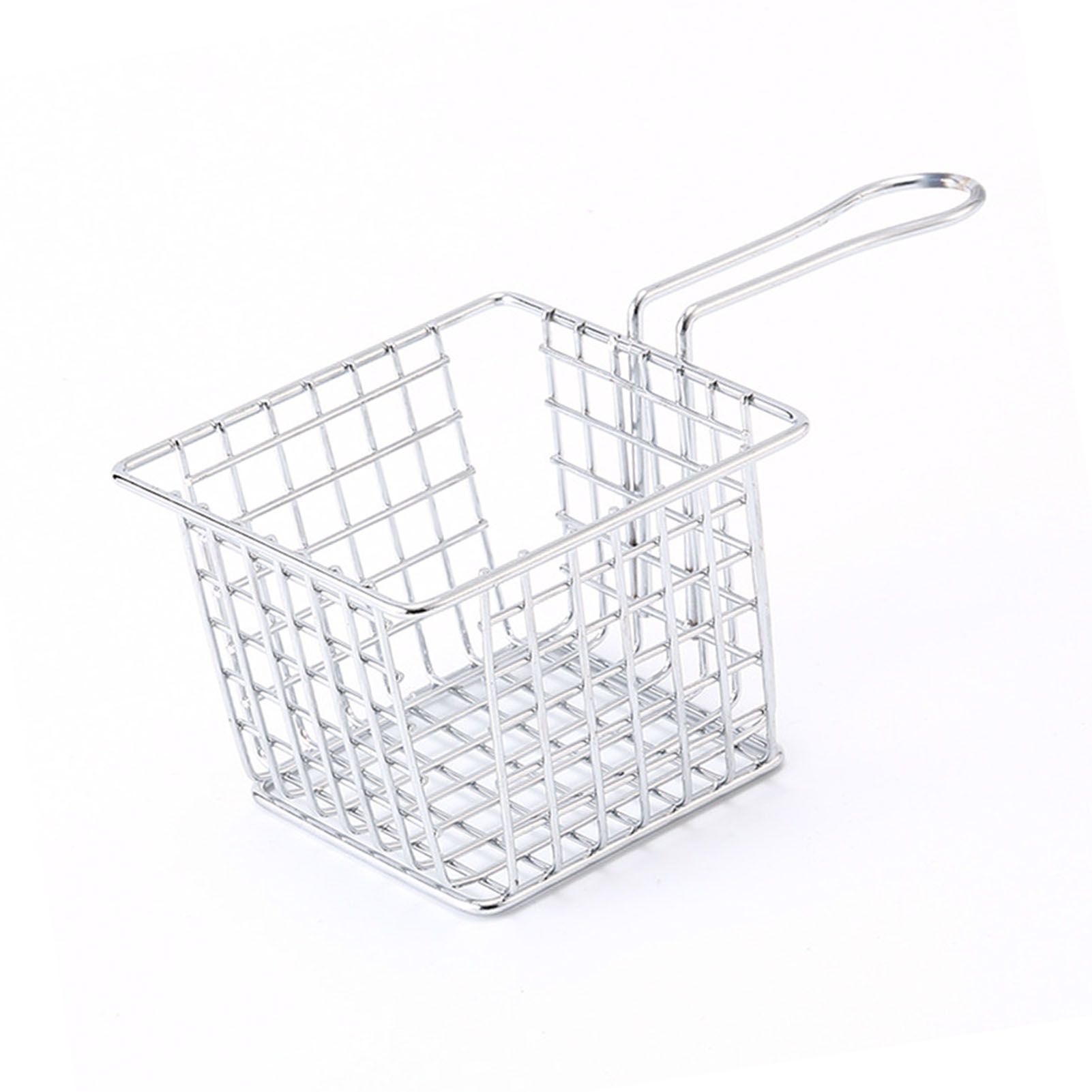 Fryer Basket Iron French Fry Holder Frying Strainer with Handle for Restaurant Home Electroplating Color - Image 2