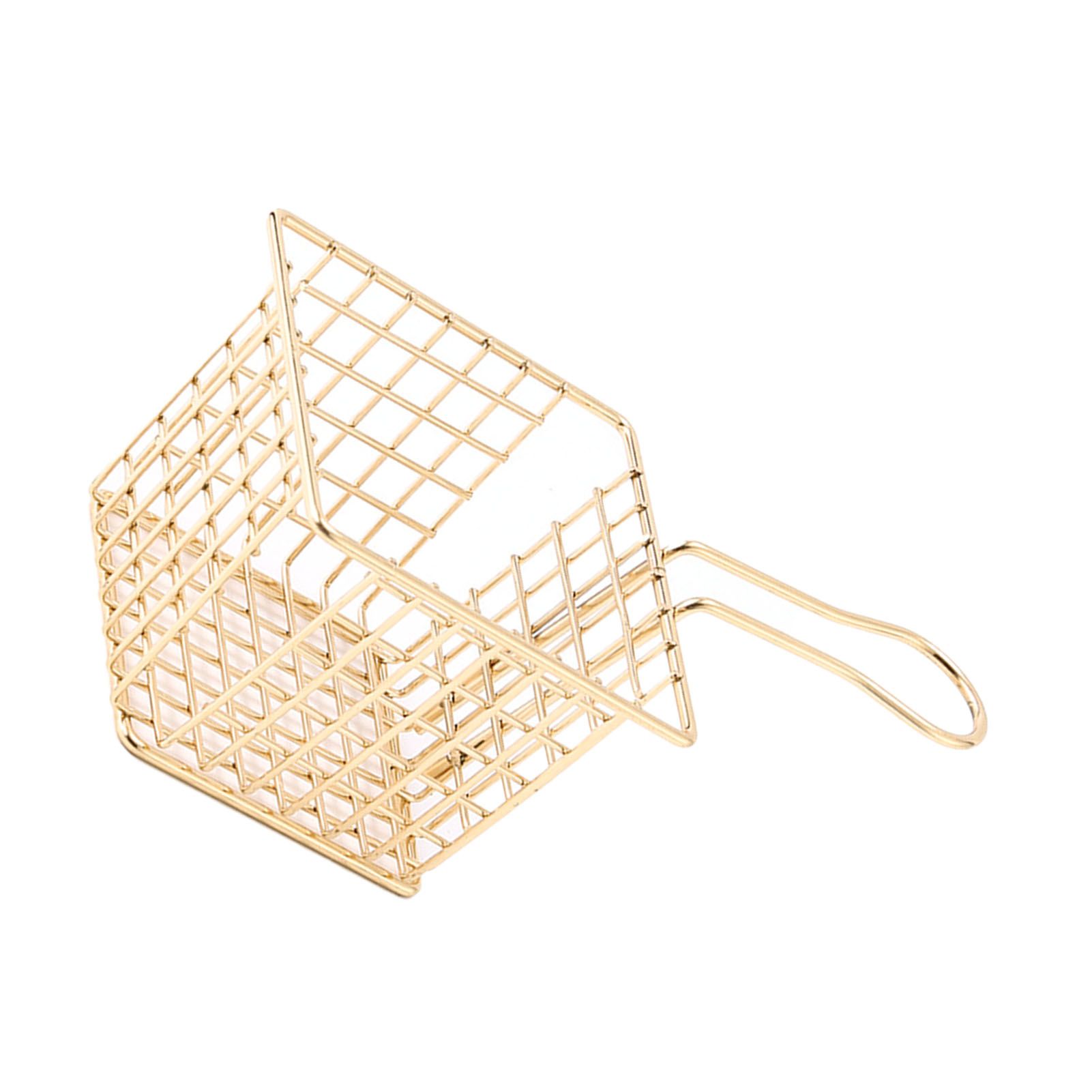 Fryer Basket Iron French Fry Holder Frying Strainer with Handle for Restaurant Home Imitation Gold - Image 4
