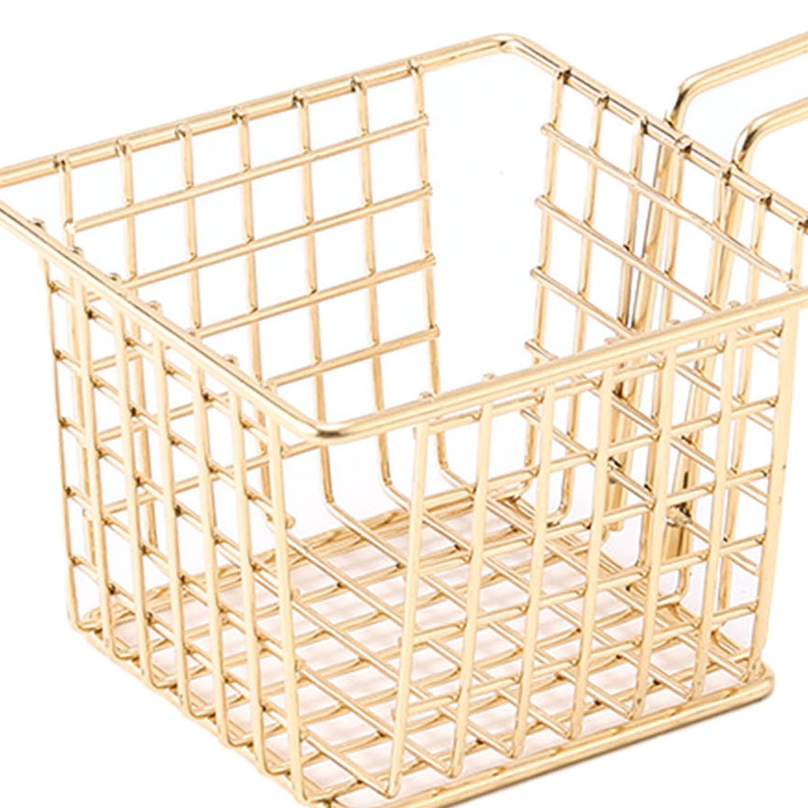 Fryer Basket Iron French Fry Holder Frying Strainer with Handle for Restaurant Home Imitation Gold - Image 8