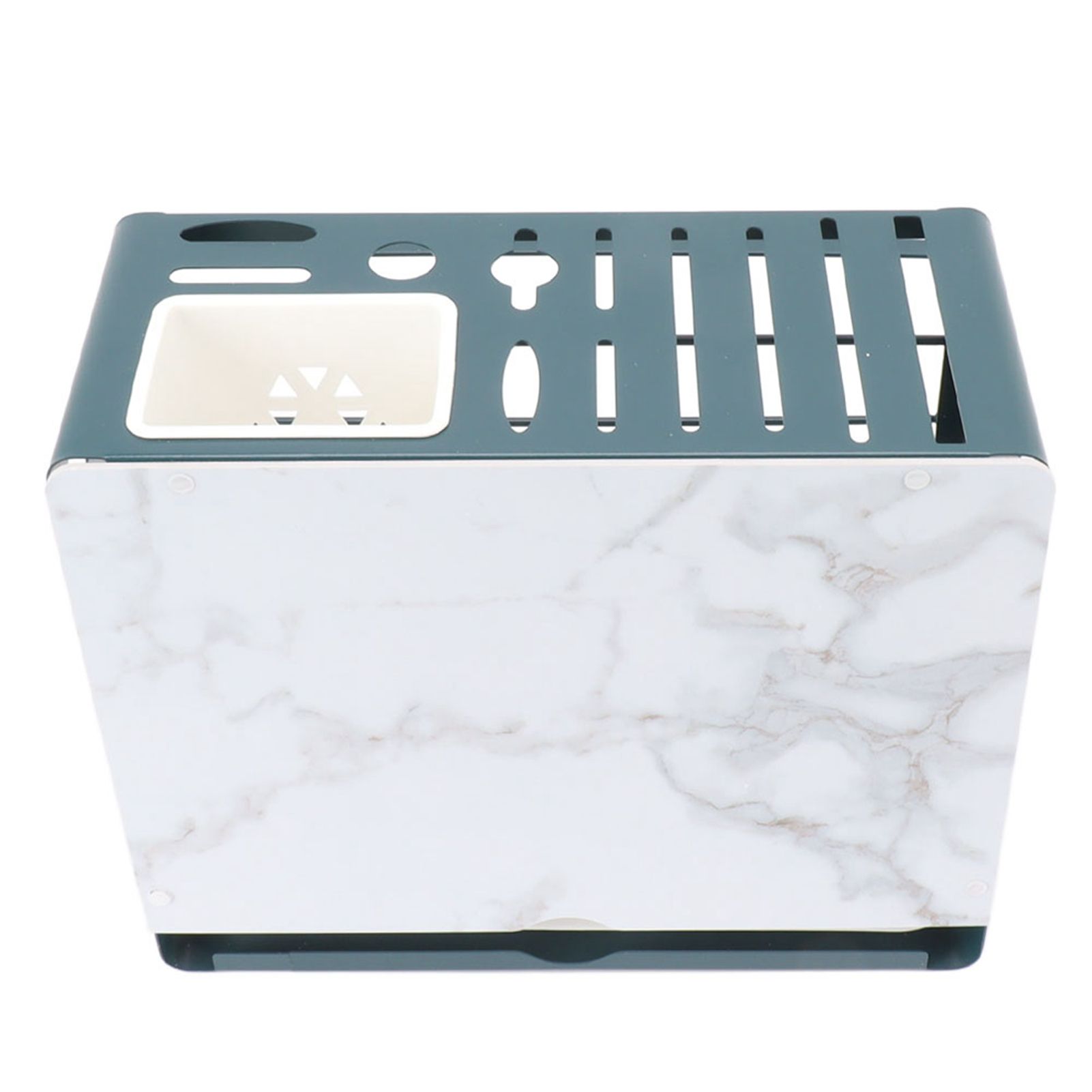 Multifunctional Knife Blocks with White Plate Cutting Board Pot Lid Holder for Countertop Organization Kitchen Storage Wall Mount Green Frame - Image 6
