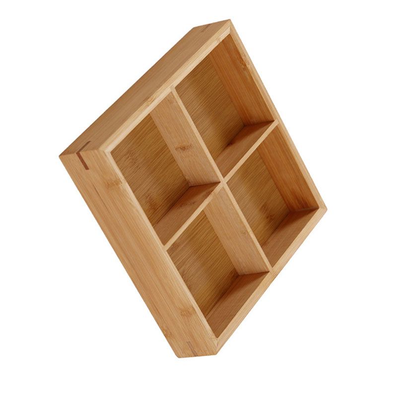 Divided Wooden Tray Multi Compartments Serving Tray for Hot Pot Restaurants Sushi Plate 4 Compartments - Image 4