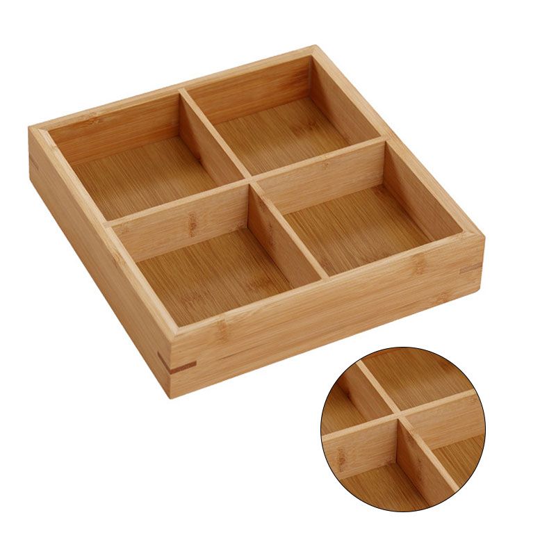 Divided Wooden Tray Multi Compartments Serving Tray for Hot Pot Restaurants Sushi Plate 4 Compartments - Image 6