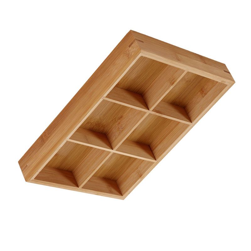 Divided Wooden Tray Multi Compartments Serving Tray for Hot Pot Restaurants Sushi Plate 6 Compartments - Image 3