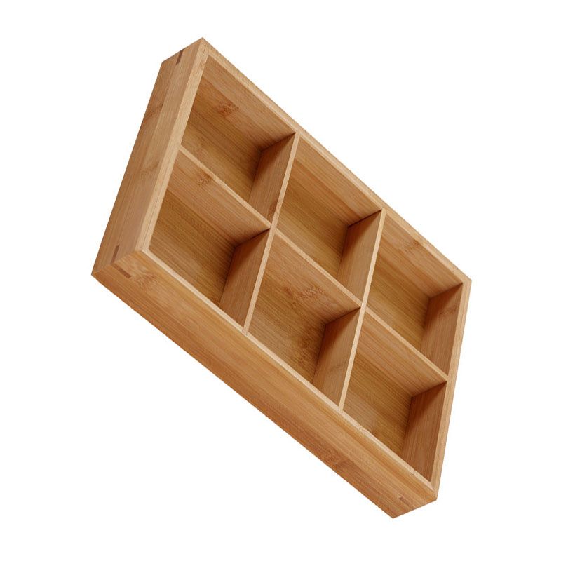 Divided Wooden Tray Multi Compartments Serving Tray for Hot Pot Restaurants Sushi Plate 6 Compartments - Image 4