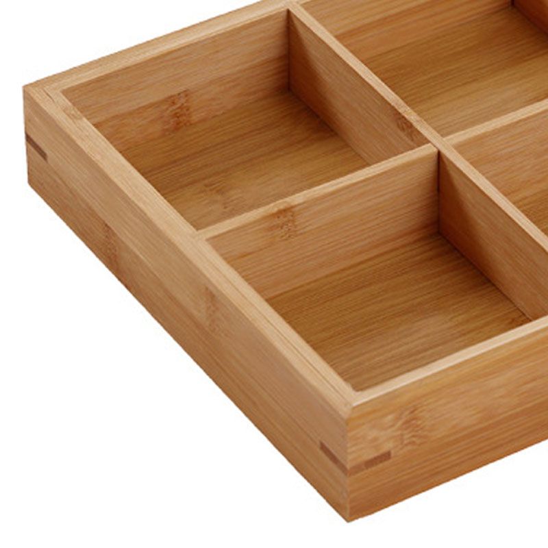 Divided Wooden Tray Multi Compartments Serving Tray for Hot Pot Restaurants Sushi Plate 6 Compartments - Image 7
