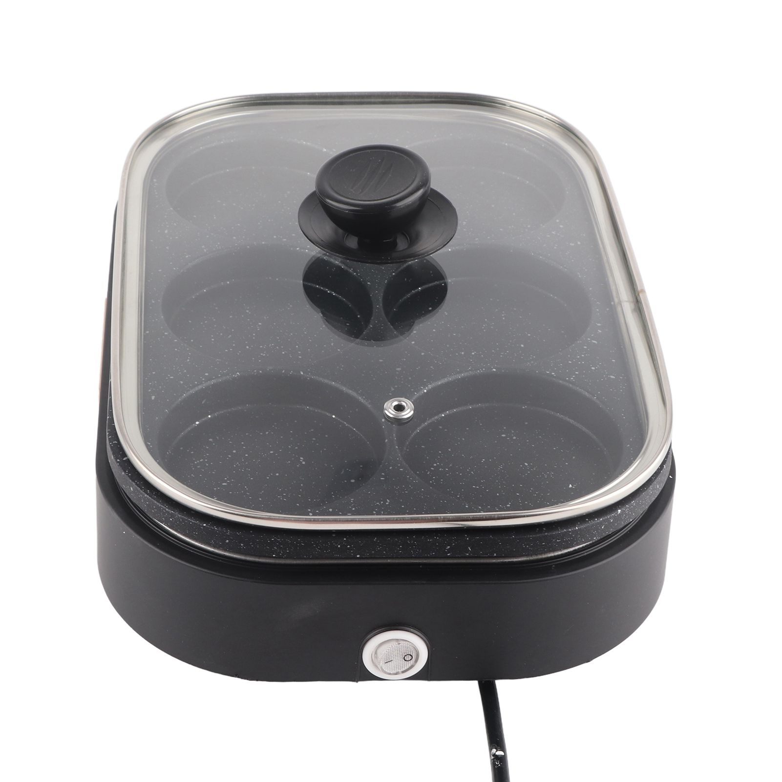 6 Hole Egg Frying Pan Nonstick Breakfast Pot Multifunctional Breakfast Maker Hamburger Machine With Pot Cover - Image 3