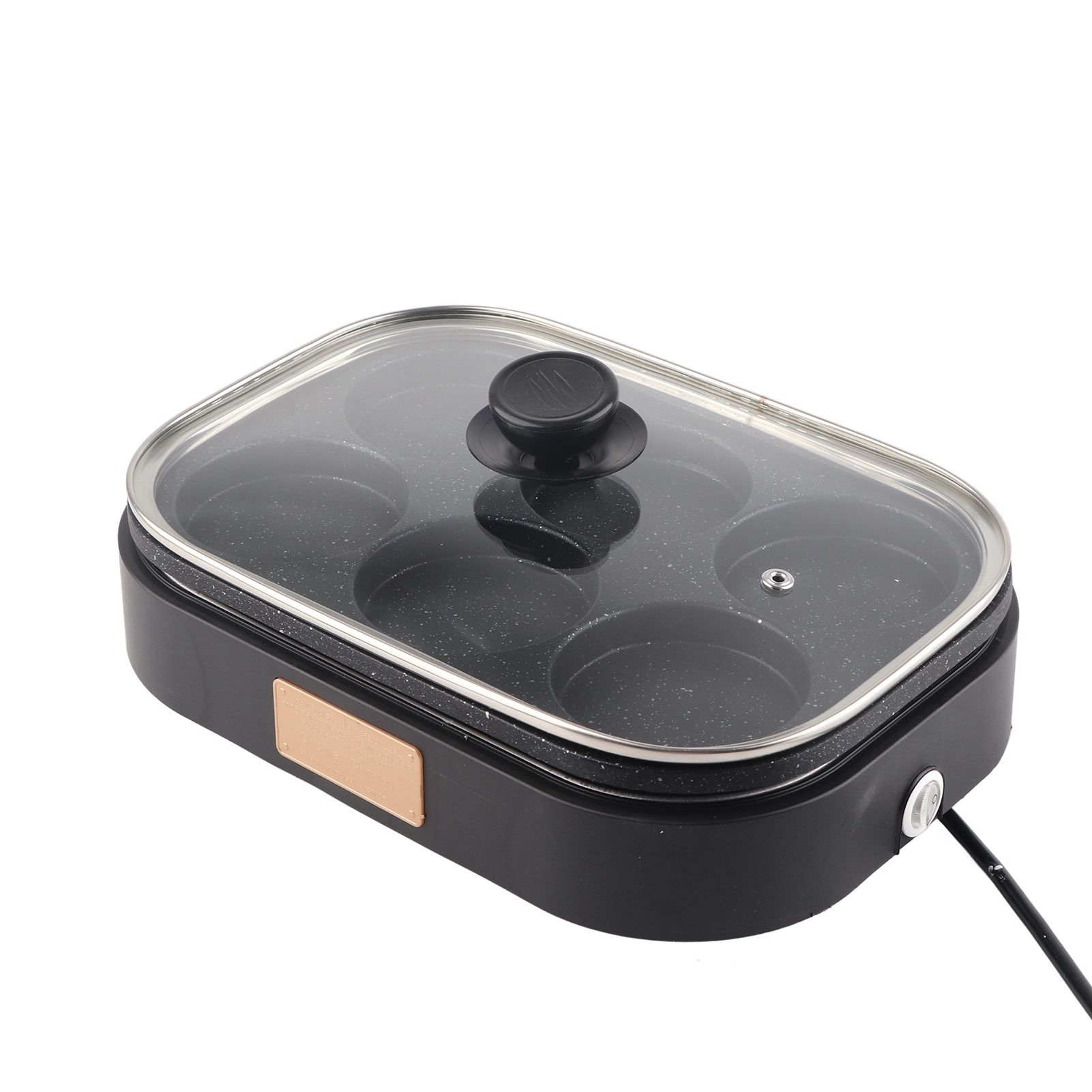 6 Hole Egg Frying Pan Nonstick Breakfast Pot Multifunctional Breakfast Maker Hamburger Machine With Pot Cover - Image 4