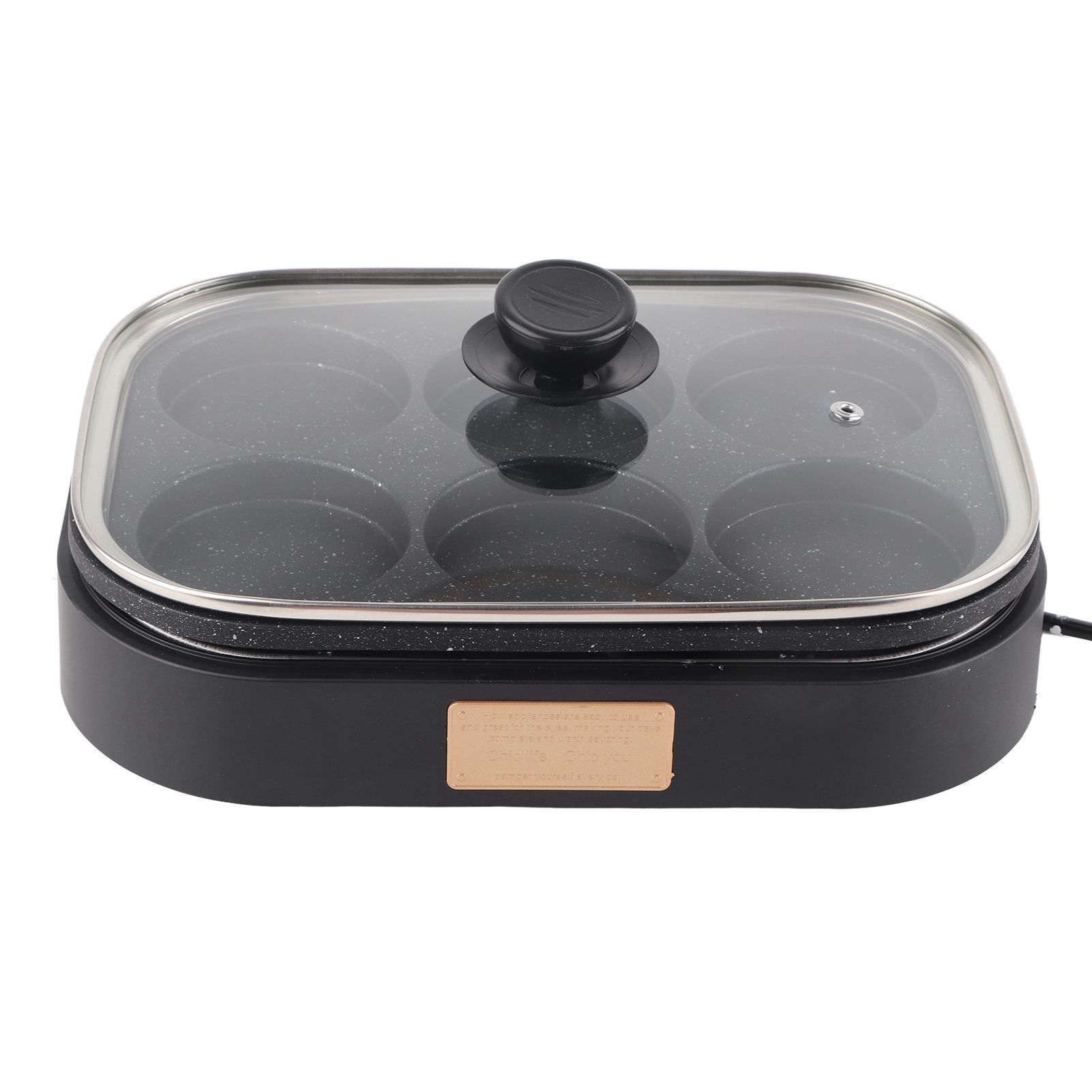 6 Hole Egg Frying Pan Nonstick Breakfast Pot Multifunctional Breakfast Maker Hamburger Machine With Pot Cover - Image 5