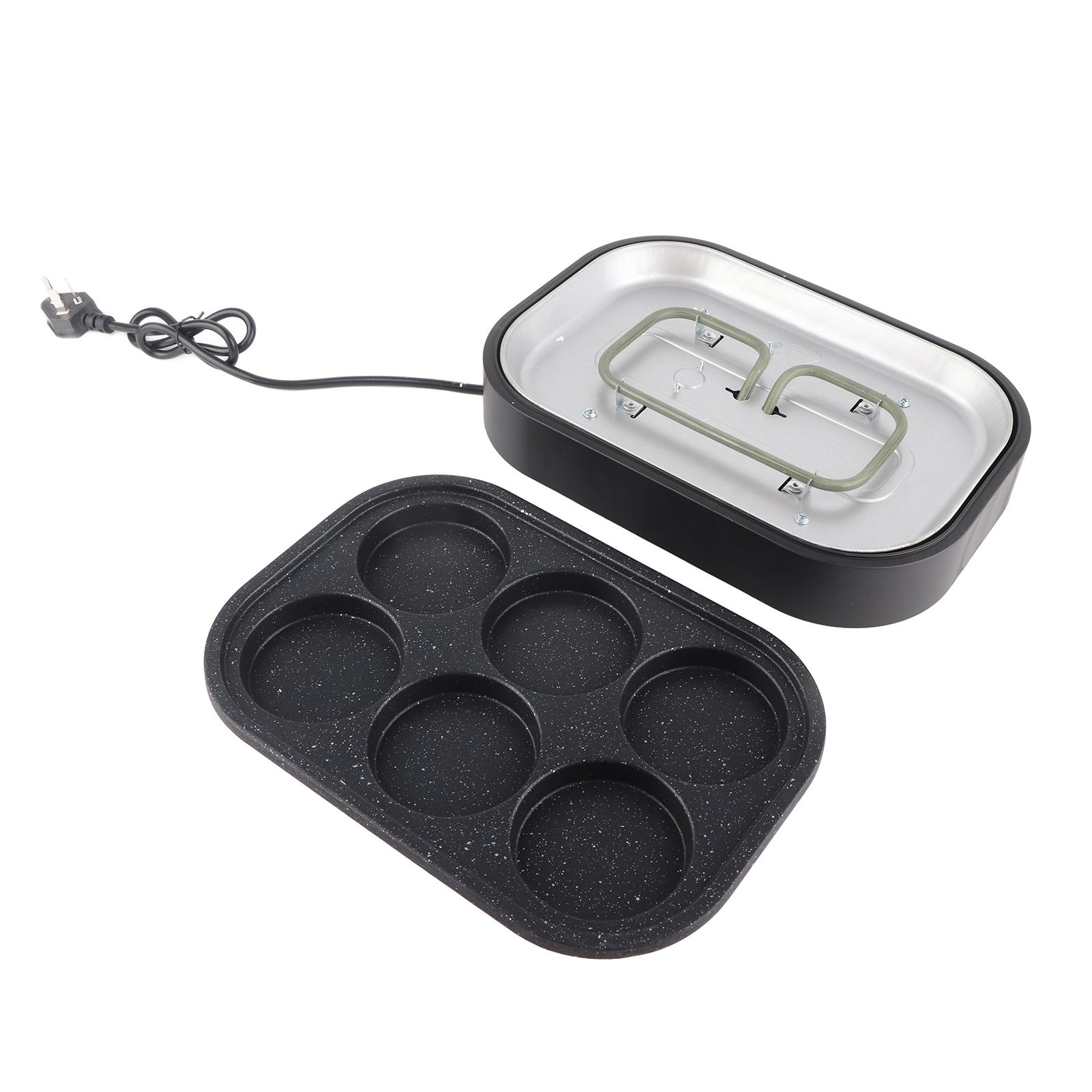 6 Hole Egg Frying Pan Nonstick Breakfast Pot Multifunctional Breakfast Maker Hamburger Machine With Pot Cover - Image 8