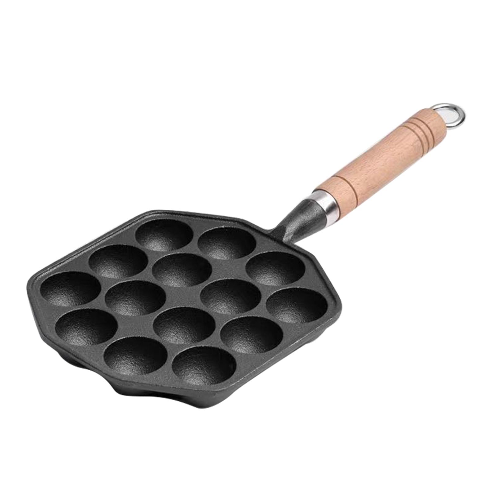 14 Holes Takoyaki Pan Nonstick Cast Iron Octopus Meat Balls Mold Maker with Detachable Handle for Home Pancake Baking - Image 1