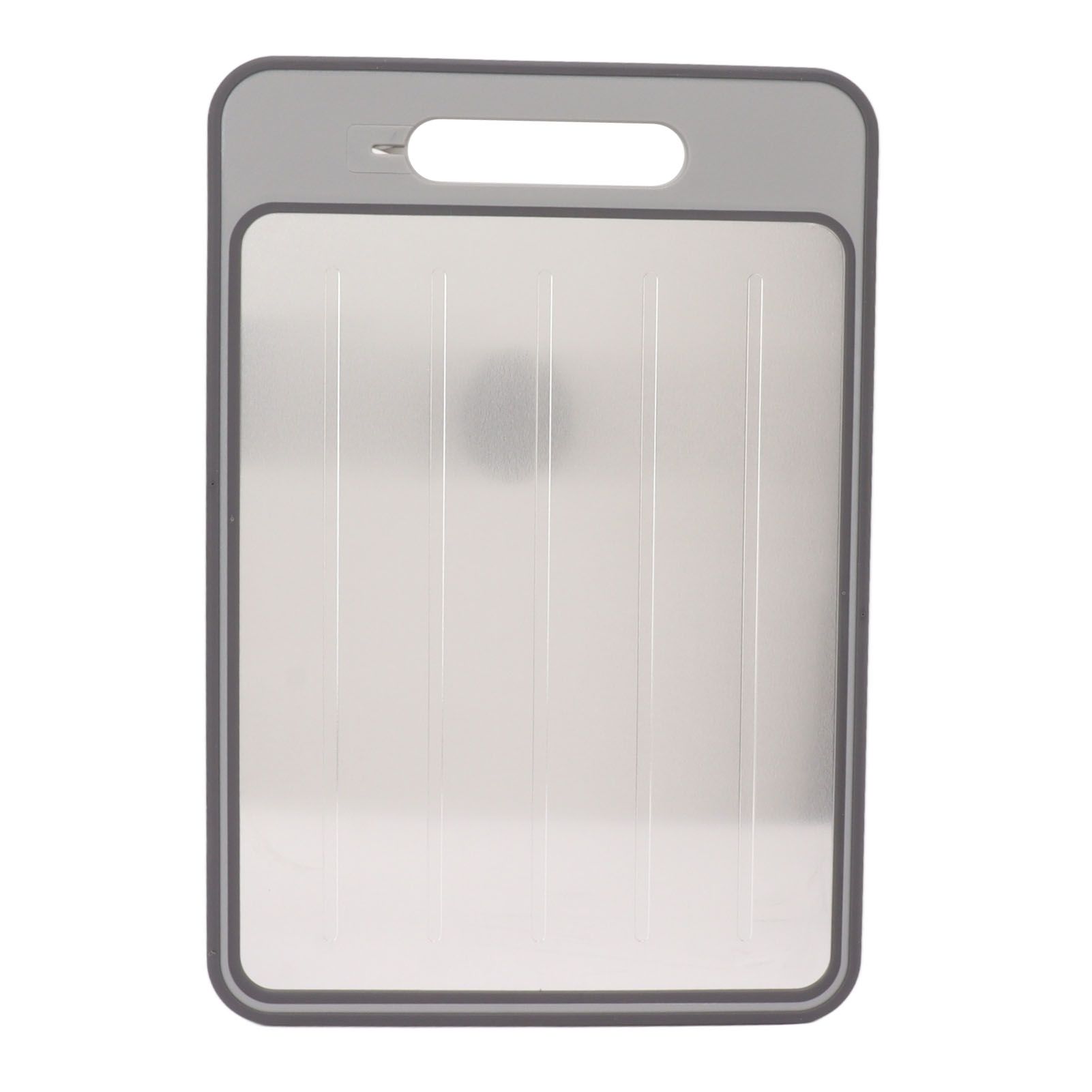 Defrosting Tray Double Sided Grinding Thawing Cutting Board with Sharpener for Frozen Meat Grey - Image 1