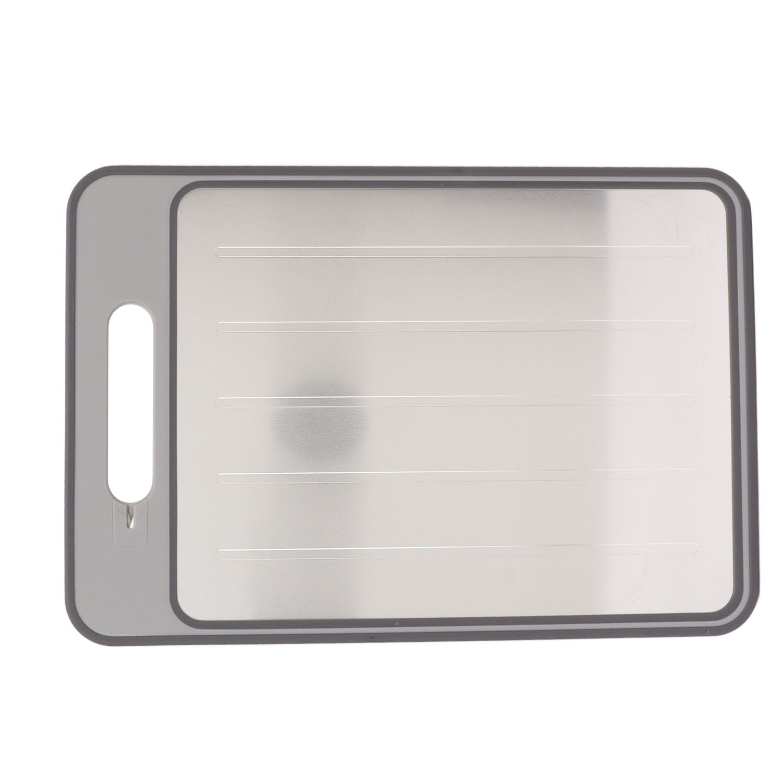 Defrosting Tray Double Sided Grinding Thawing Cutting Board with Sharpener for Frozen Meat Grey - Image 2